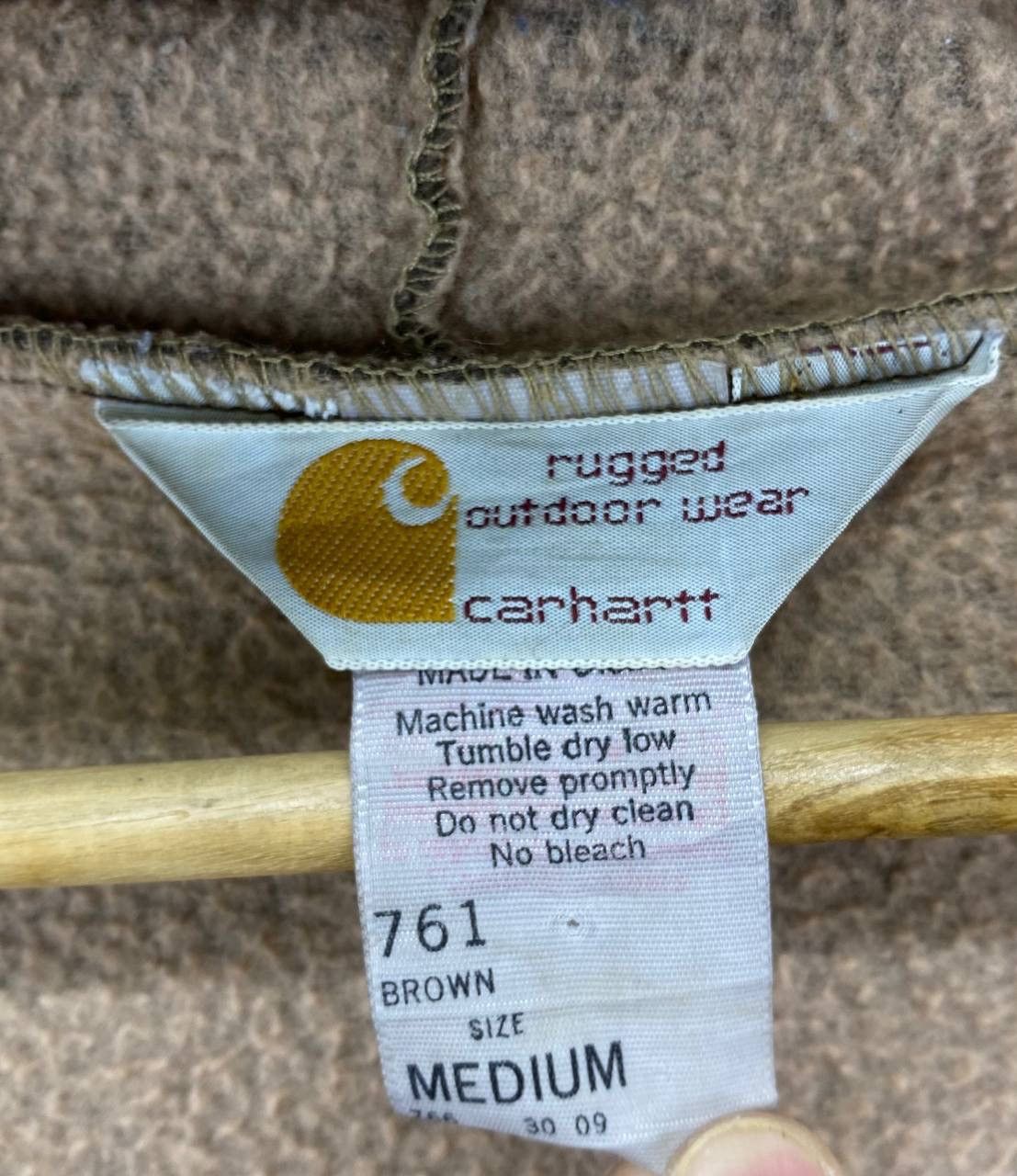 Carhartt Vintage 1990s Carhartt Fleece Faux Fur Zip Up Hoodie Jacket Size US M / EU 48-50 / 2 - 7 Thumbnail