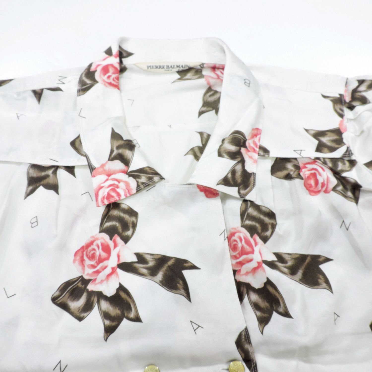 Balmain PIERRE BALMAIN FLOWER RIBBON MONOGRAM LONG SLEEVE SHIRT Size M / US 6-8 / IT 42-44 - 7 Thumbnail