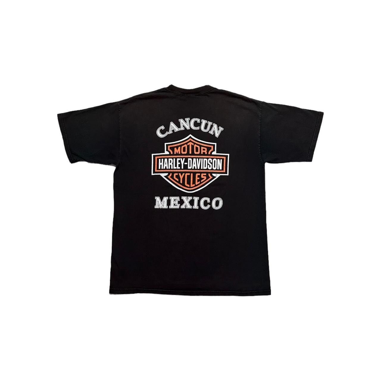 Harley Davidson × Vintage Vintage Harley Davidson Cancun Mexico Flames T-Shirt Size US XL / EU 56 / 4 - 2 Thumbnail