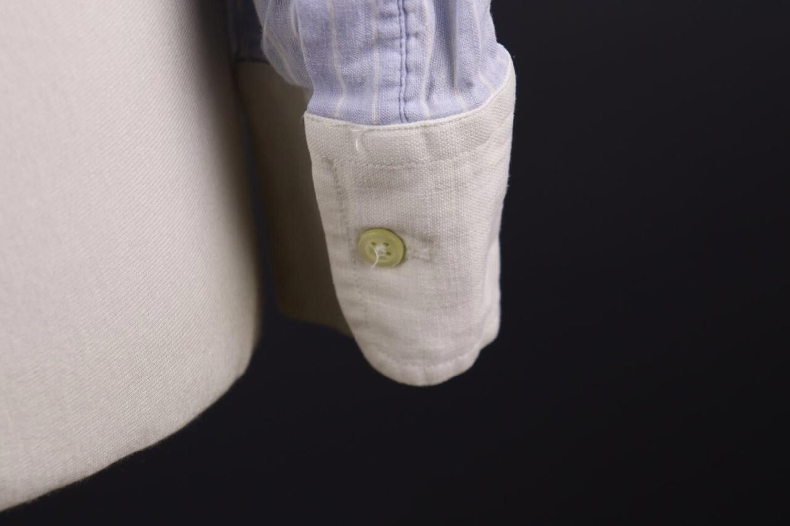 La Martina La Martina Blue White Striped Linen Collar Shirt Size L Size US L / EU 52-54 / 3 - 10 Thumbnail