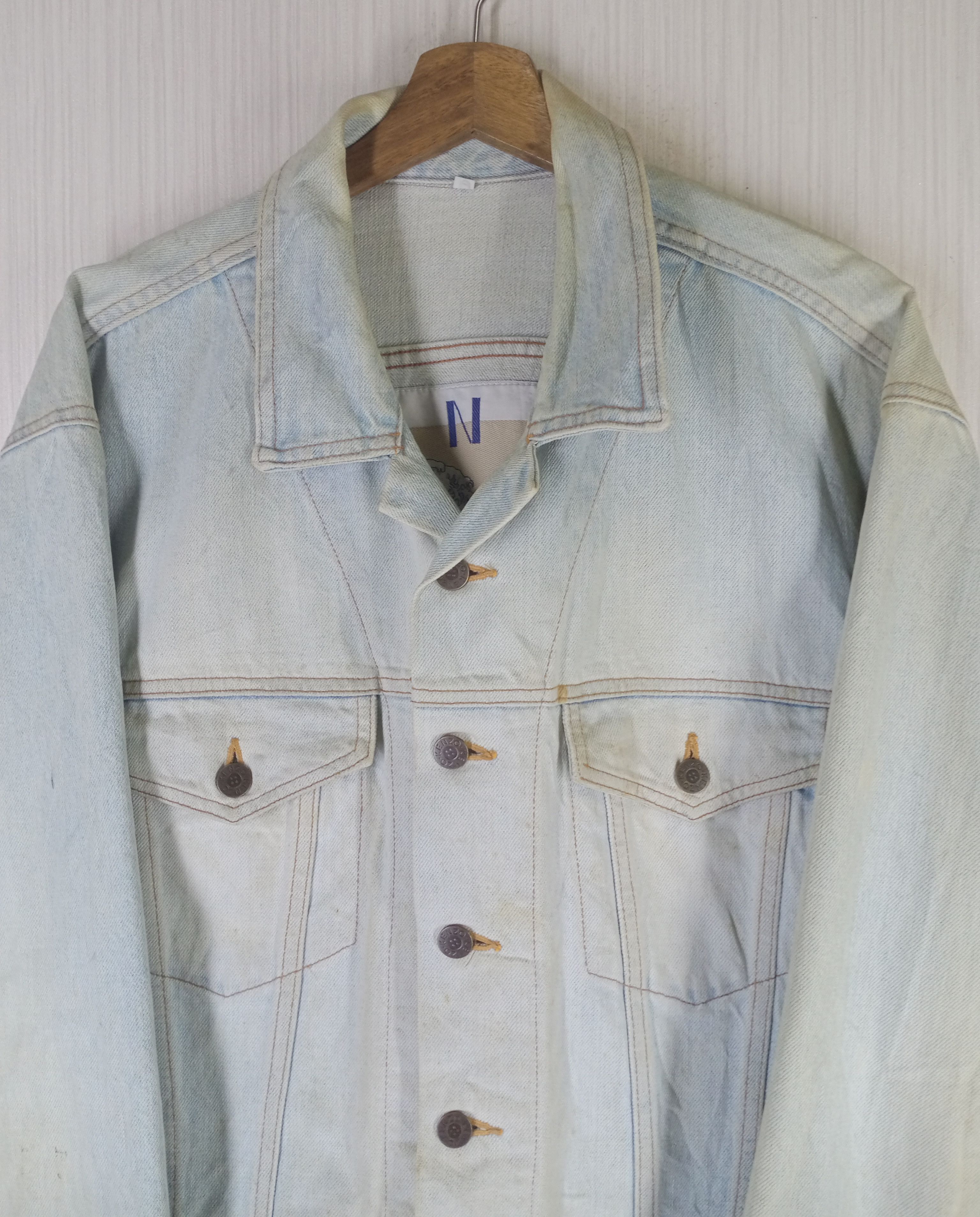 Kenzo Rare Vintage 90s Kenzo Distressed Denim Jacket Size US M / EU 48-50 / 2 - 4 Thumbnail