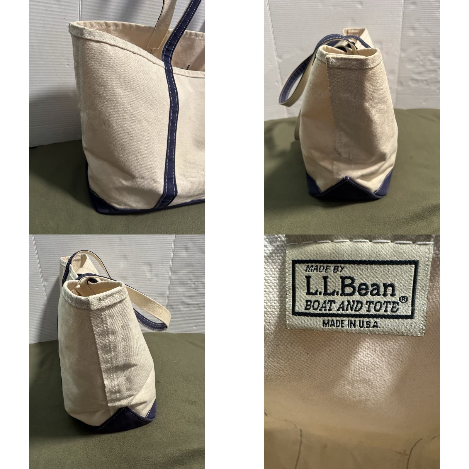 Vintage VINTAGE L.L. BEAN Boat and Tote Large Navy Blue Made in USA Monogram Jack Tote Mens Unisex Adults 90s Canvas Navy Blue Size ONE SIZE - 8 Thumbnail