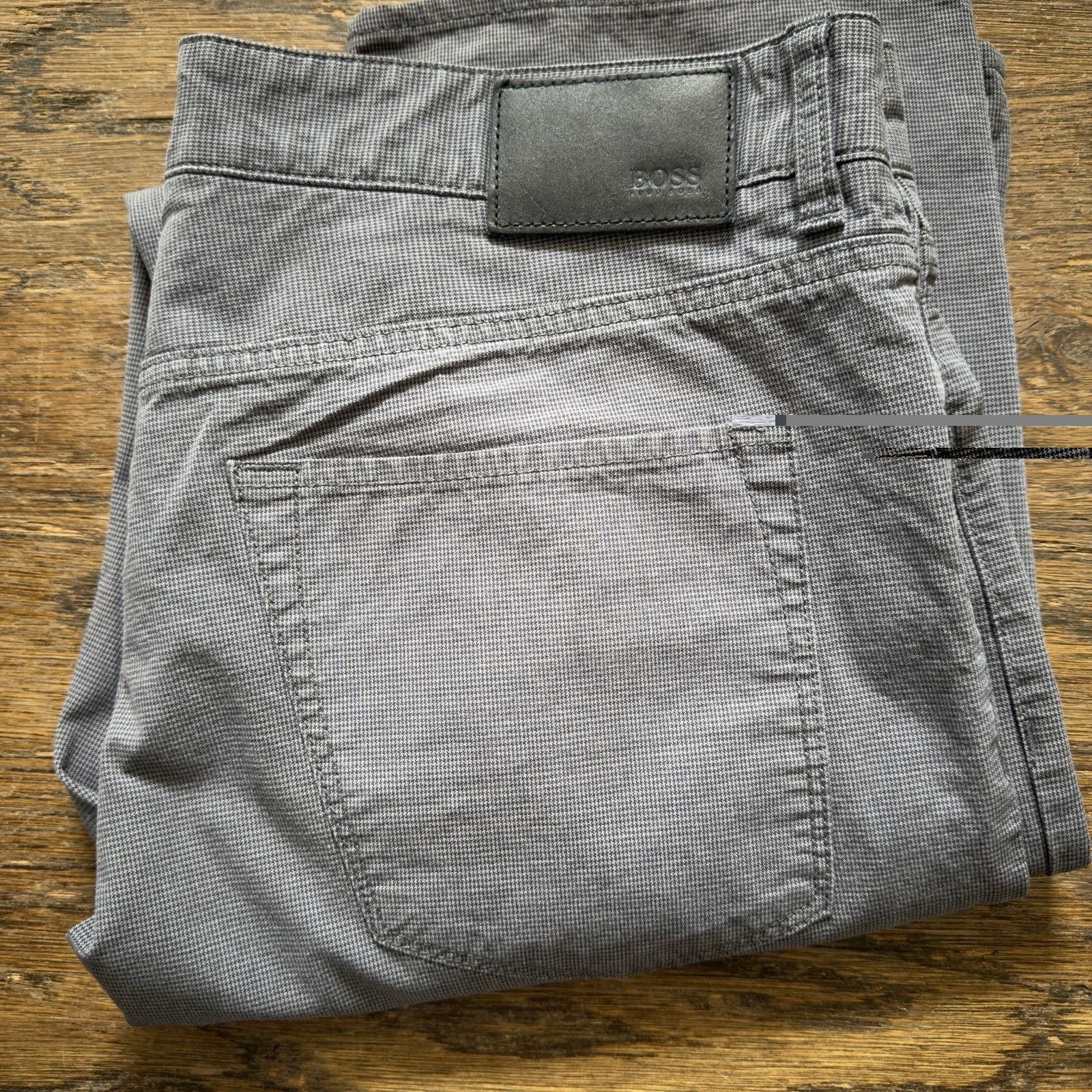 Hugo Boss Hugo Boss Maine Regular Fit Grey Micro-Pattern Pants 36x34 Size US 36 / EU 52 - 13 Thumbnail