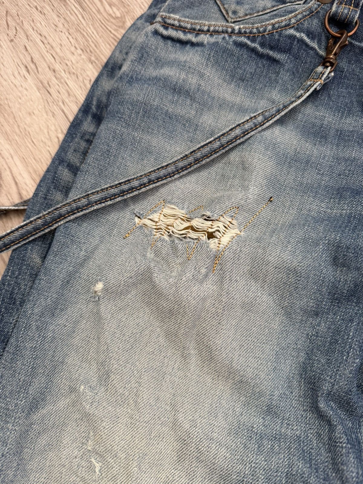 Levi's Levi’s 523 Distressed Jeans Y2K Grunge w Strap Altered Size US 34 / EU 50 - 5 Thumbnail