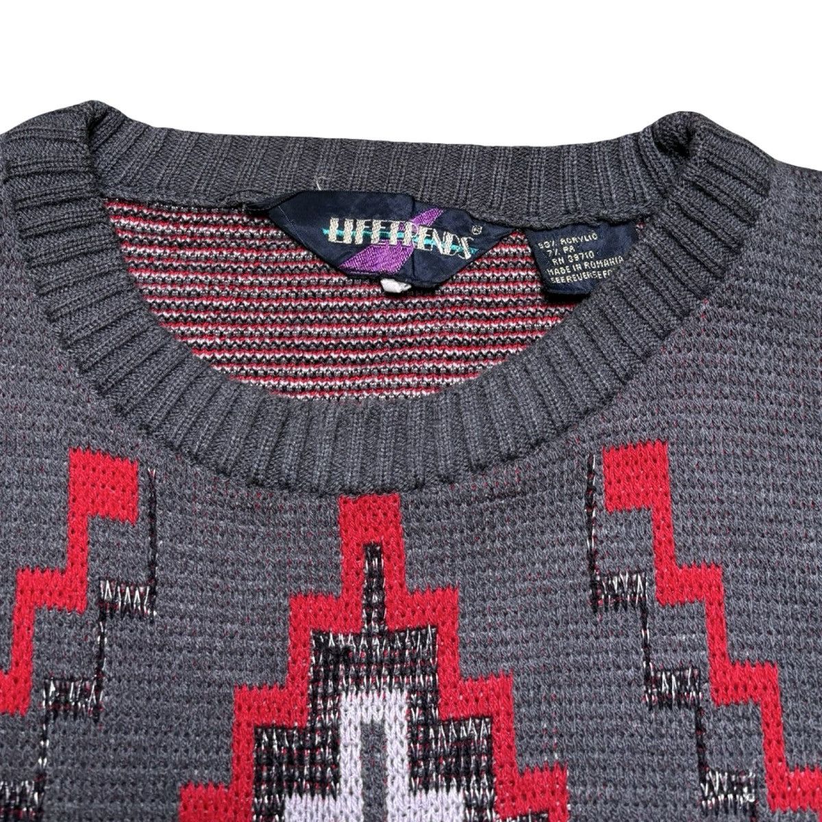 Other Vintage Aztec Southwestern Acrylic Knit Sweater Men's L Boxy Size US L / EU 52-54 / 3 - 3 Thumbnail
