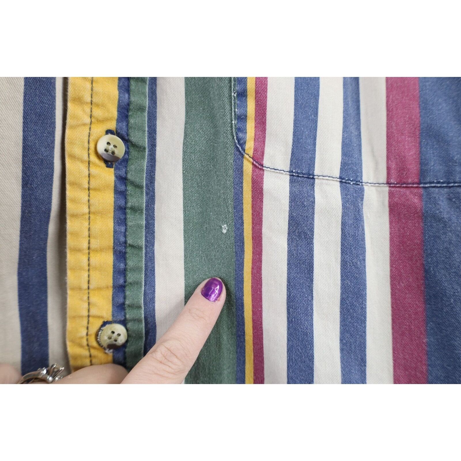 Vintage Vintage 90s Streetwear aded Rainbow Striped Button Shirt Size US M / EU 48-50 / 2 - 6 Thumbnail