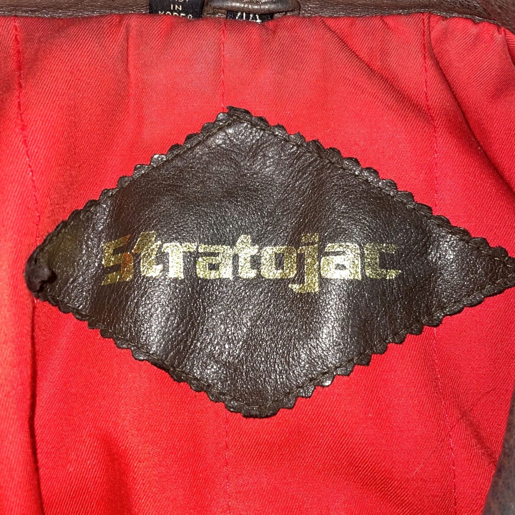 Vintage Stratojac Leather Jacket Bomber Style Mens Size 44 Brown Regular Zip Jacket Men Size US S / EU 44-46 / 1 - 3 Thumbnail
