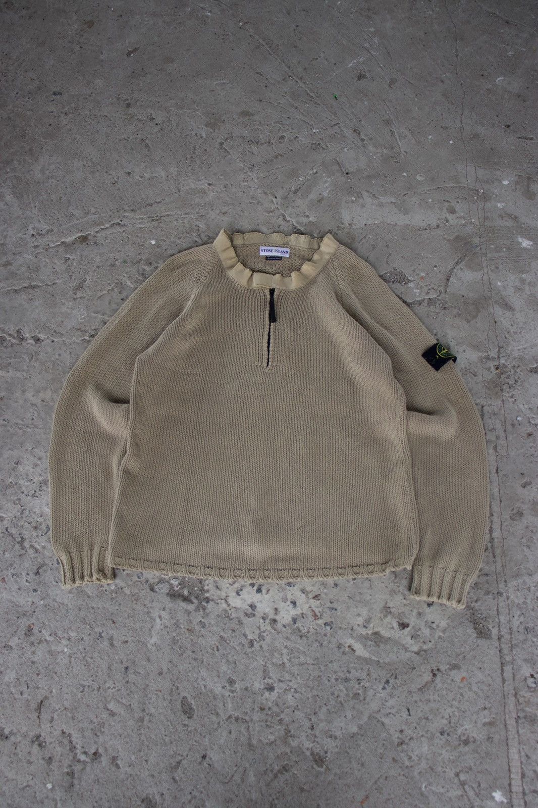 Stone Island Stone Island (Spring / Summer 2001) Beige Knit Pullover Size US L / EU 52-54 / 3 - 5 Thumbnail