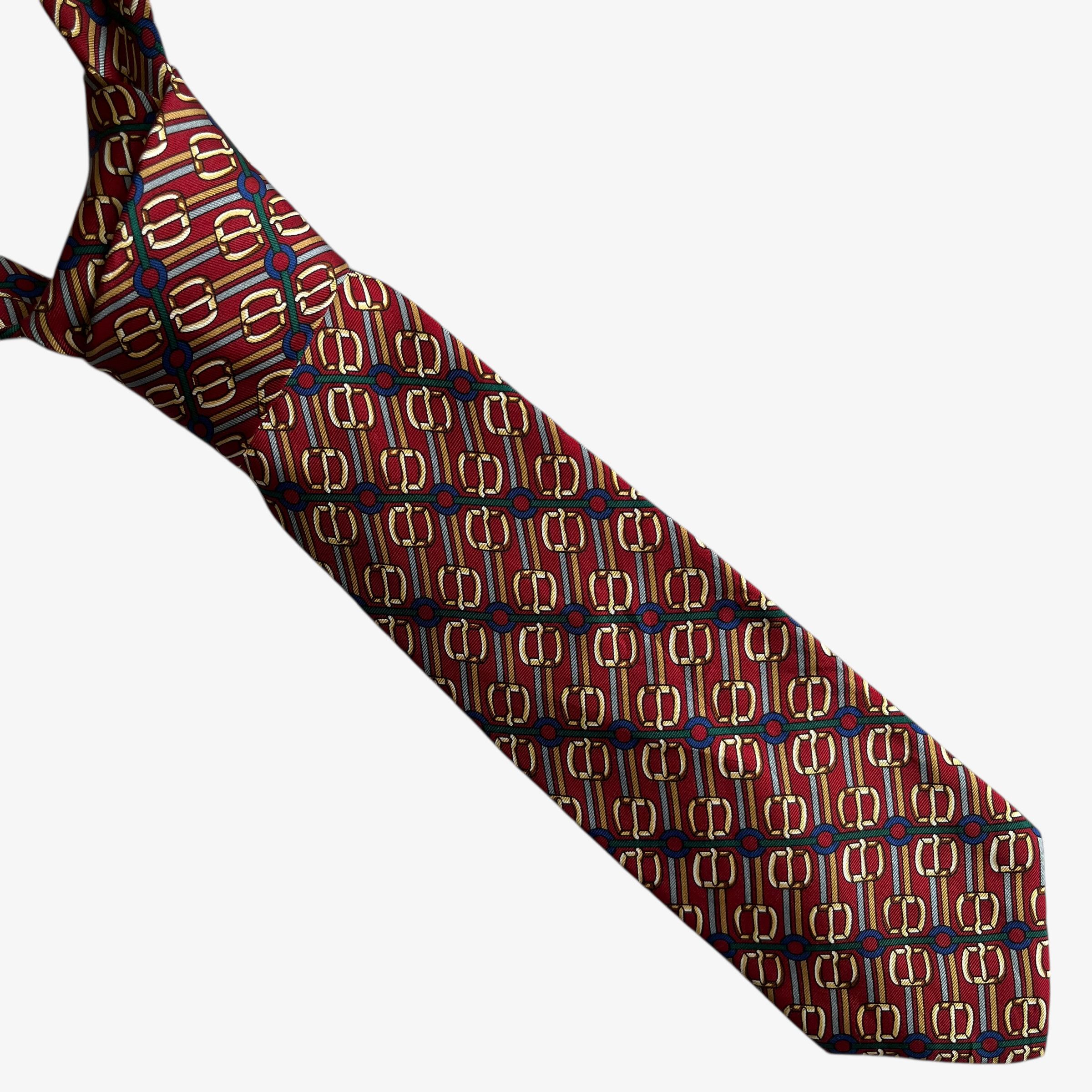 Brooks Brothers Vintage 90s Brooks Brothers Horsebit Buckle Print Silk Tie Size ONE SIZE - 1 Thumbnail