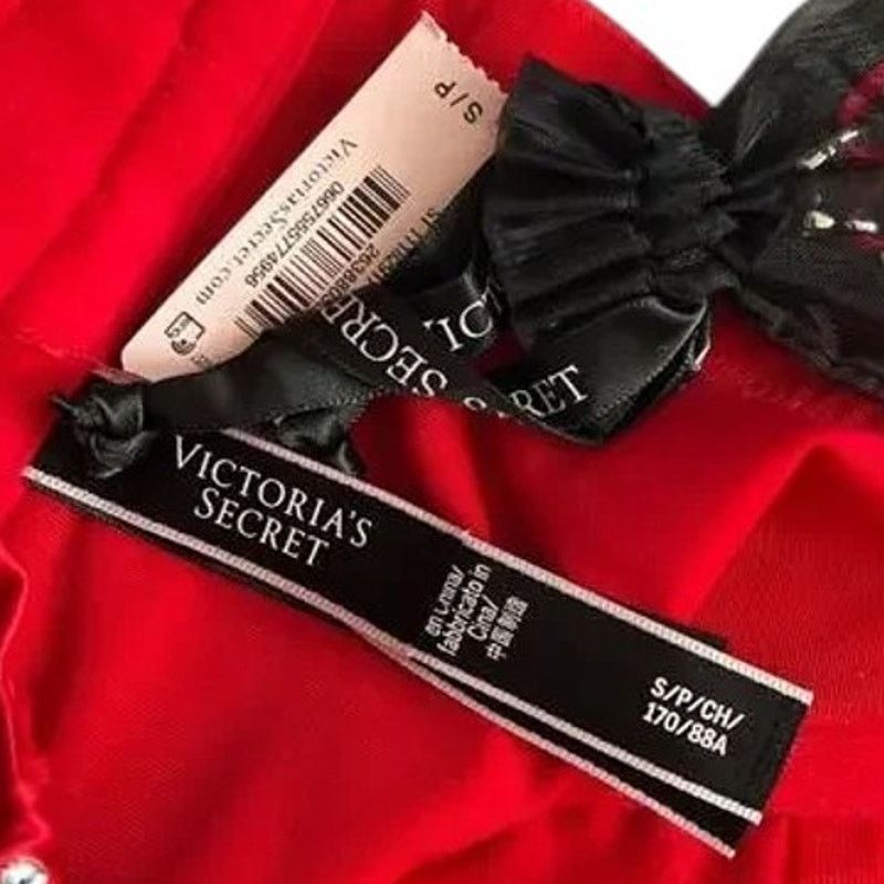 Victoria's Secret Victoria's Secret Red Satin Embellished Long Line Bra Top, S Size ONE SIZE - 7 Thumbnail