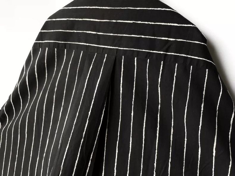 Yohji Yamamoto Yohji Yamamoto size os 1980s Maru Text Outline Stripe Shirt Size US M / EU 48-50 / 2 - 6 Thumbnail