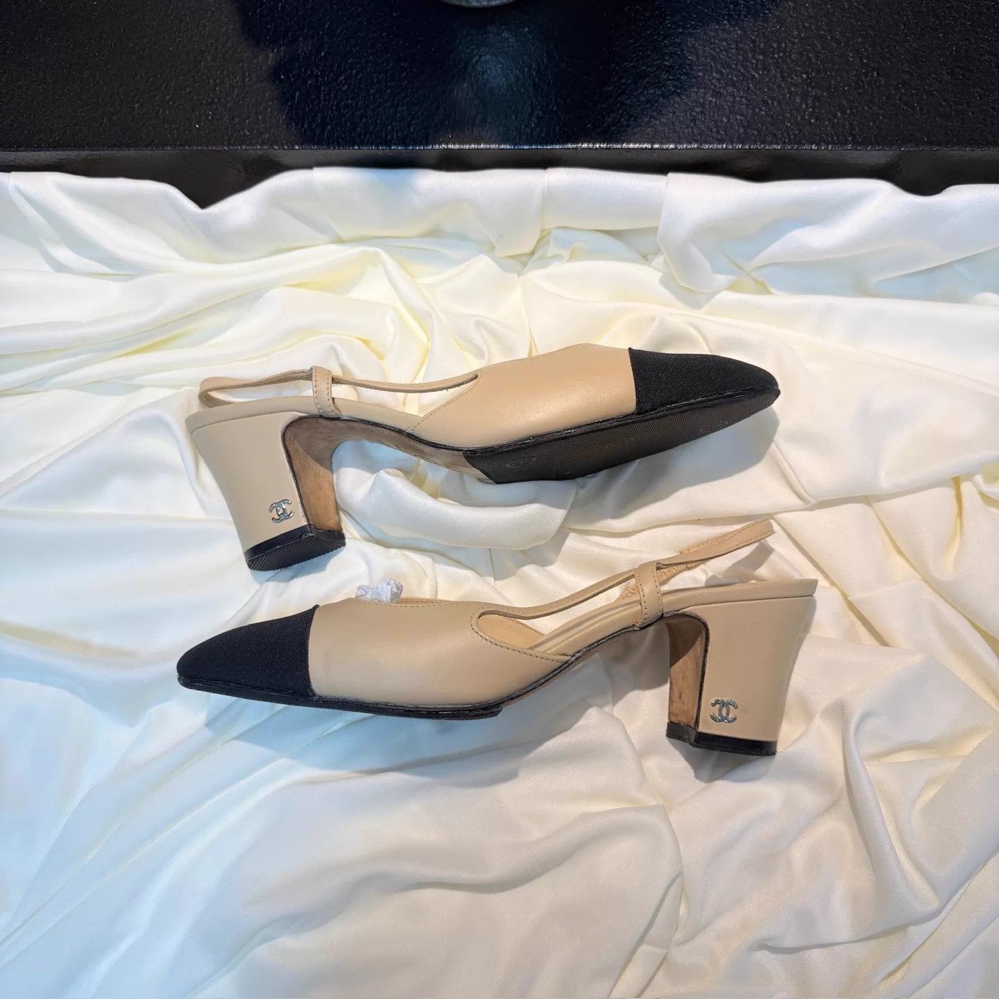 Chanel CHANEL Slingback Milk Tea Heels 38 EU 95 New Size US 7.5 / IT 37.5 - 5 Thumbnail
