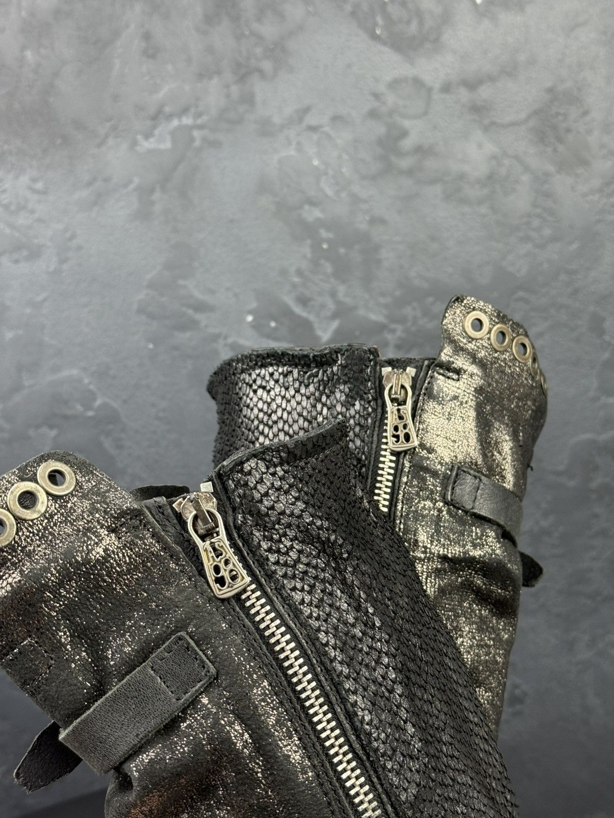A.S.98 S.98 Saint EC Buckle Leather Boots Distressed Biker Combat Size US 10 / IT 40 - 11 Thumbnail