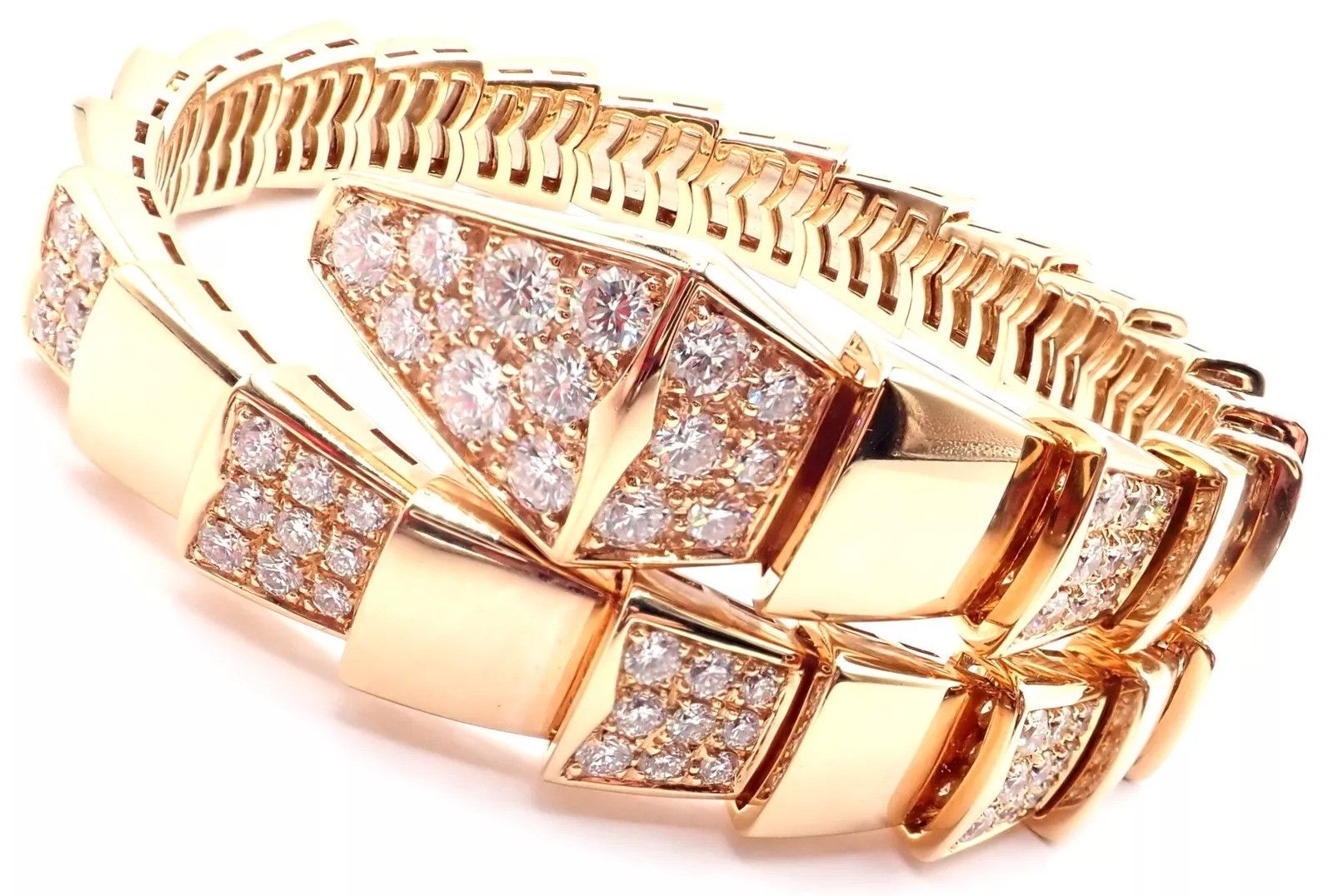 Bvlgari Bulgari Bvlgari Serpenti Viper 18k Diamond Bangle Bracelet Size ONE SIZE - 3 Thumbnail