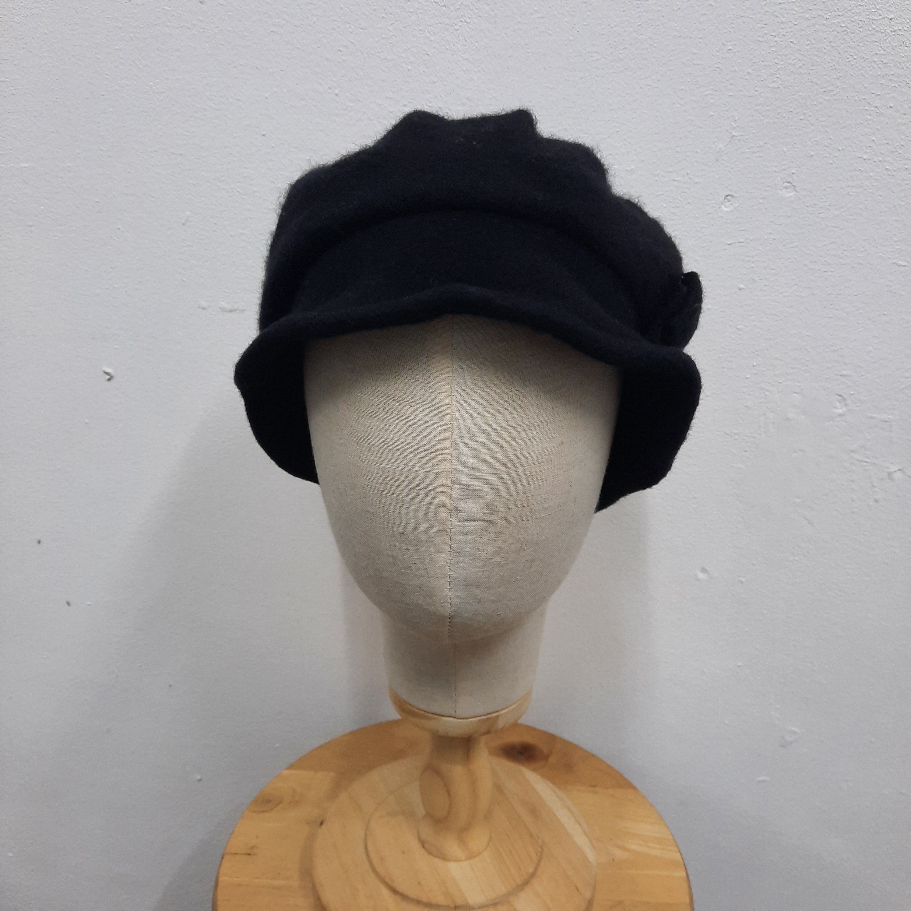 Lanvin 🪷 Vintage lanvin flower visor wool hat Size ONE SIZE - 2 Thumbnail