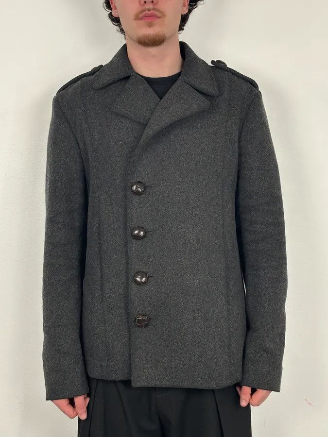Dsquared2 AW2009 Dsquared2 Grey Wool Buttoned Asymmetrical Caban Jacket Size US L / EU 52-54 / 3 - 2 Thumbnail