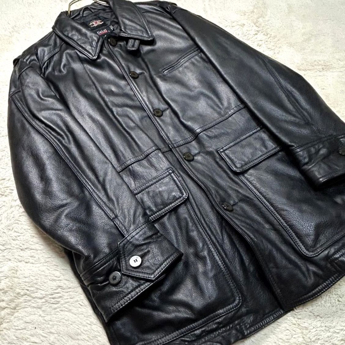 Vintage VINTAGE ixi:z Leather Jacket Ixi Z Sheepskin Men'S L Size Black Size US L / EU 52-54 / 3 - 5 Thumbnail