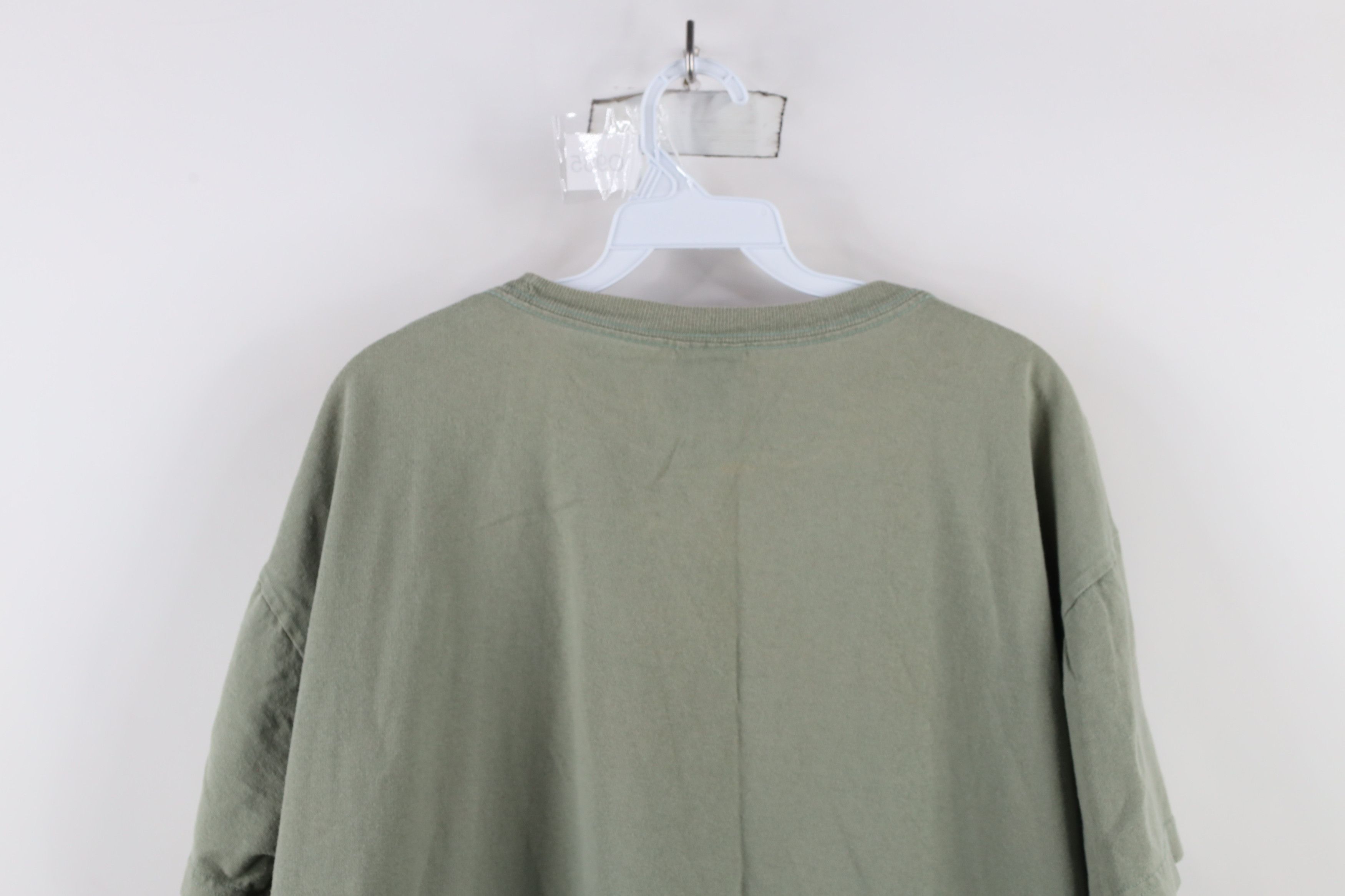 Columbia × Vintage Vintage 90s Columbia Spell Out Boxy Fit T-Shirt Green Cotton Size US L / EU 52-54 / 3 - 8 Thumbnail