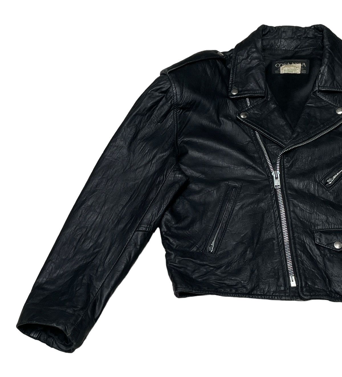 Vintage Vintage Brand Cosa Nova Double Collar Leather Jacket 1990s Size US L / EU 52-54 / 3 - 5 Thumbnail