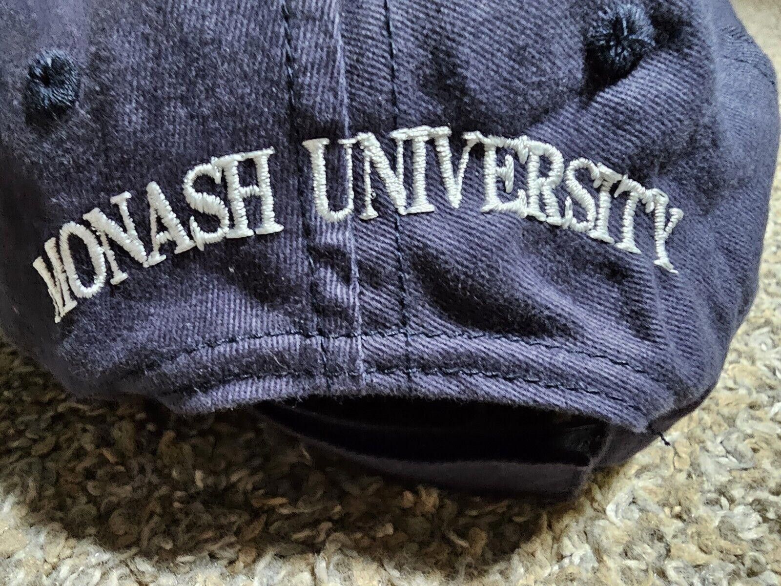 Designer MTI Monash University blue strapback Suede bill hat Size ONE SIZE - 6 Thumbnail