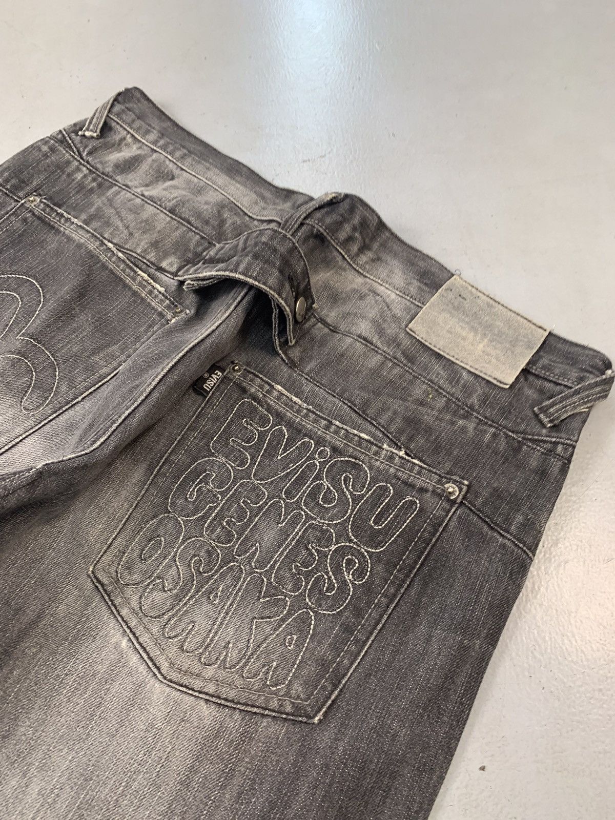 Vintage Vintage Evisu inspired SpellOut printed denim Size US 38 / EU 54 - 4 Thumbnail