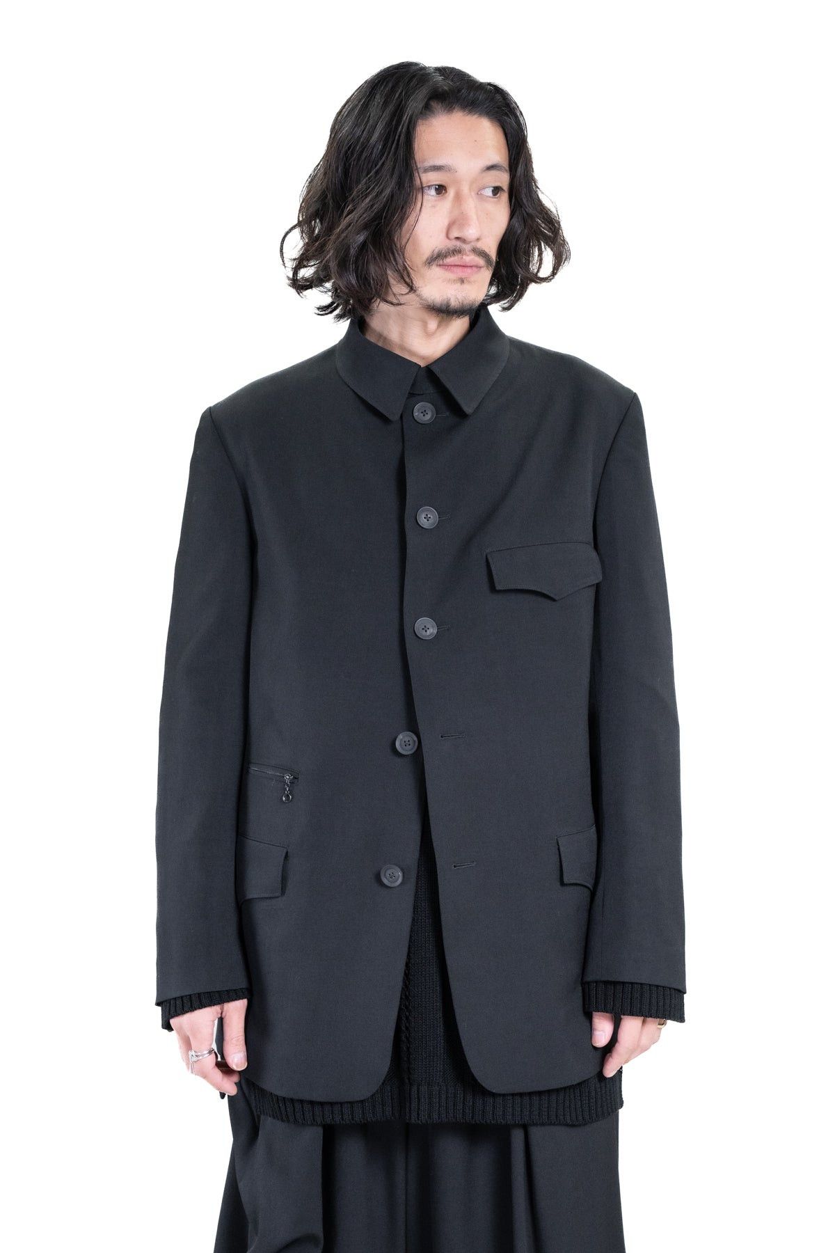 Yohji Yamamoto Yohji Yamamoto Pour Homme HOOK COLLAR 5 SINGLE JACKET BLAZER Size US M / EU 48-50 / 2 - 1 Thumbnail