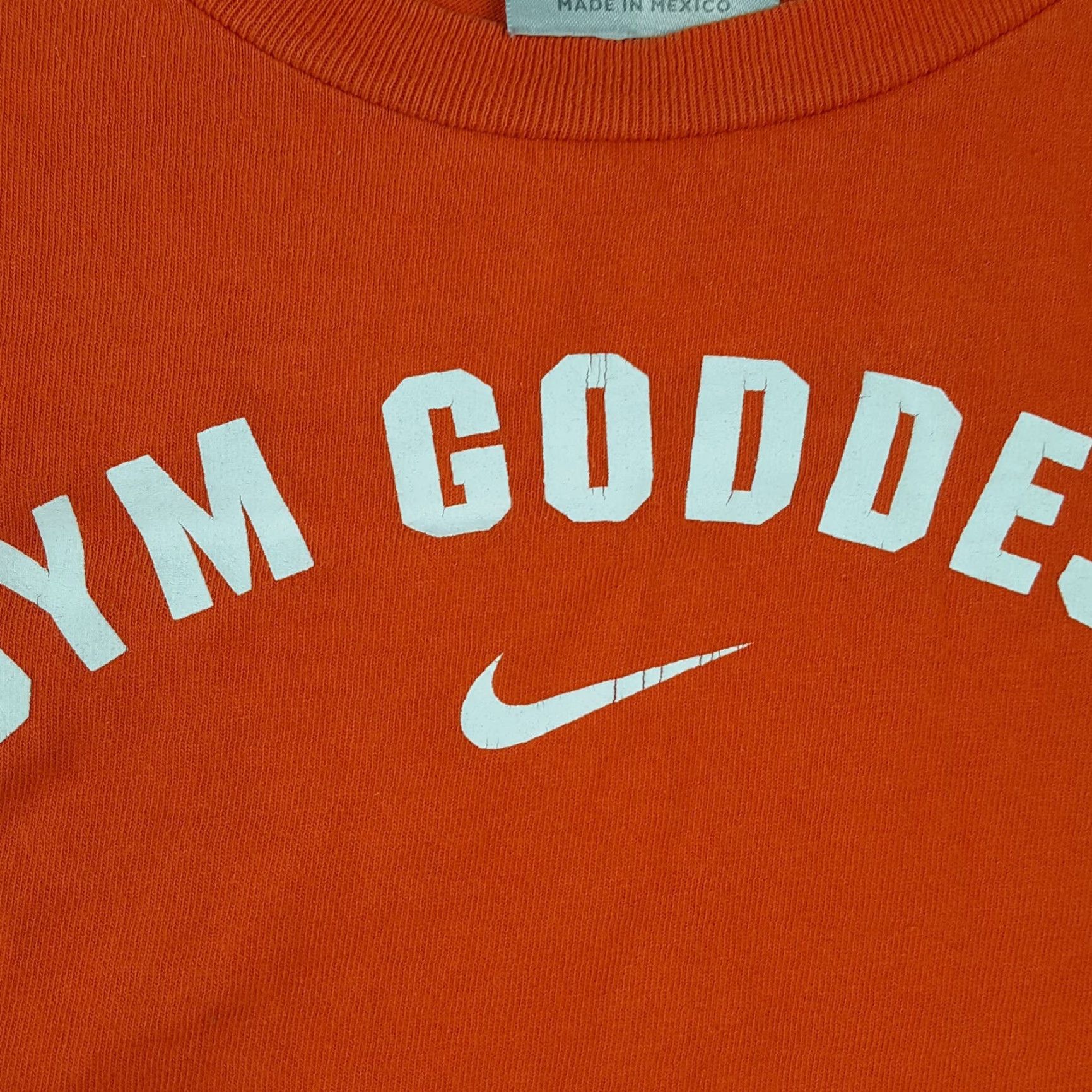 Nike VINTAGE Nike Women's T-Shirt XL Orange Cropped Athletic Y2K 90s Retro Gym Size XL / US 12-14 / IT 48-50 - 3 Thumbnail