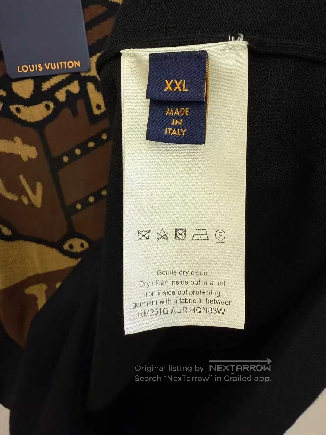 Louis Vuitton Louis Vuitton Black Large Logo Knitted Short-sleeve T-shir Size US XXL / EU 58 / 5 - 3 Thumbnail