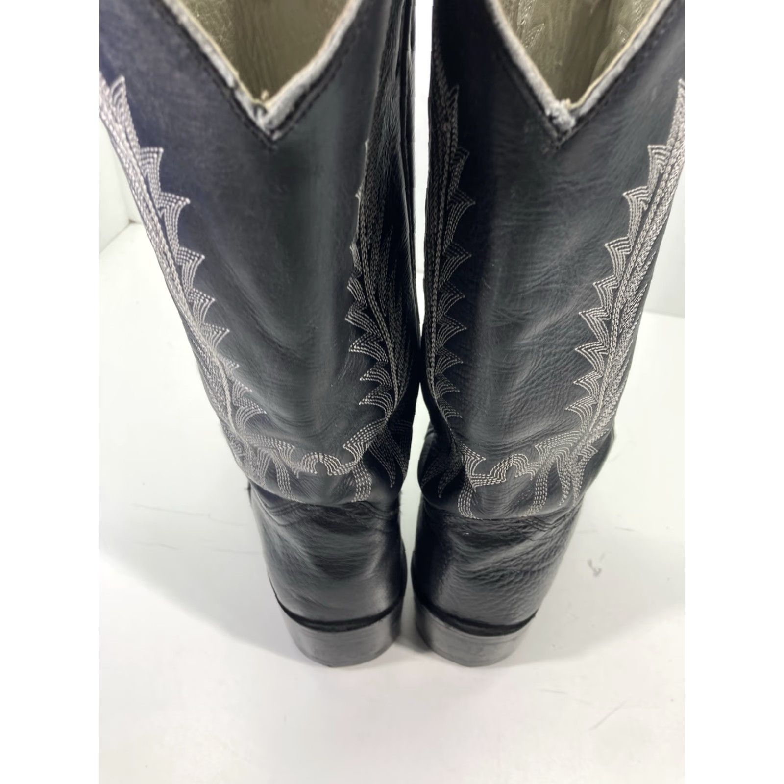 Vintage Cowtown Boots Men 10.5 D Black Leather Western Western Cowboy Boot Cowtown Boots Mens Leather Western Rodeo Superb Size US 11 / EU 44 - 7 Thumbnail
