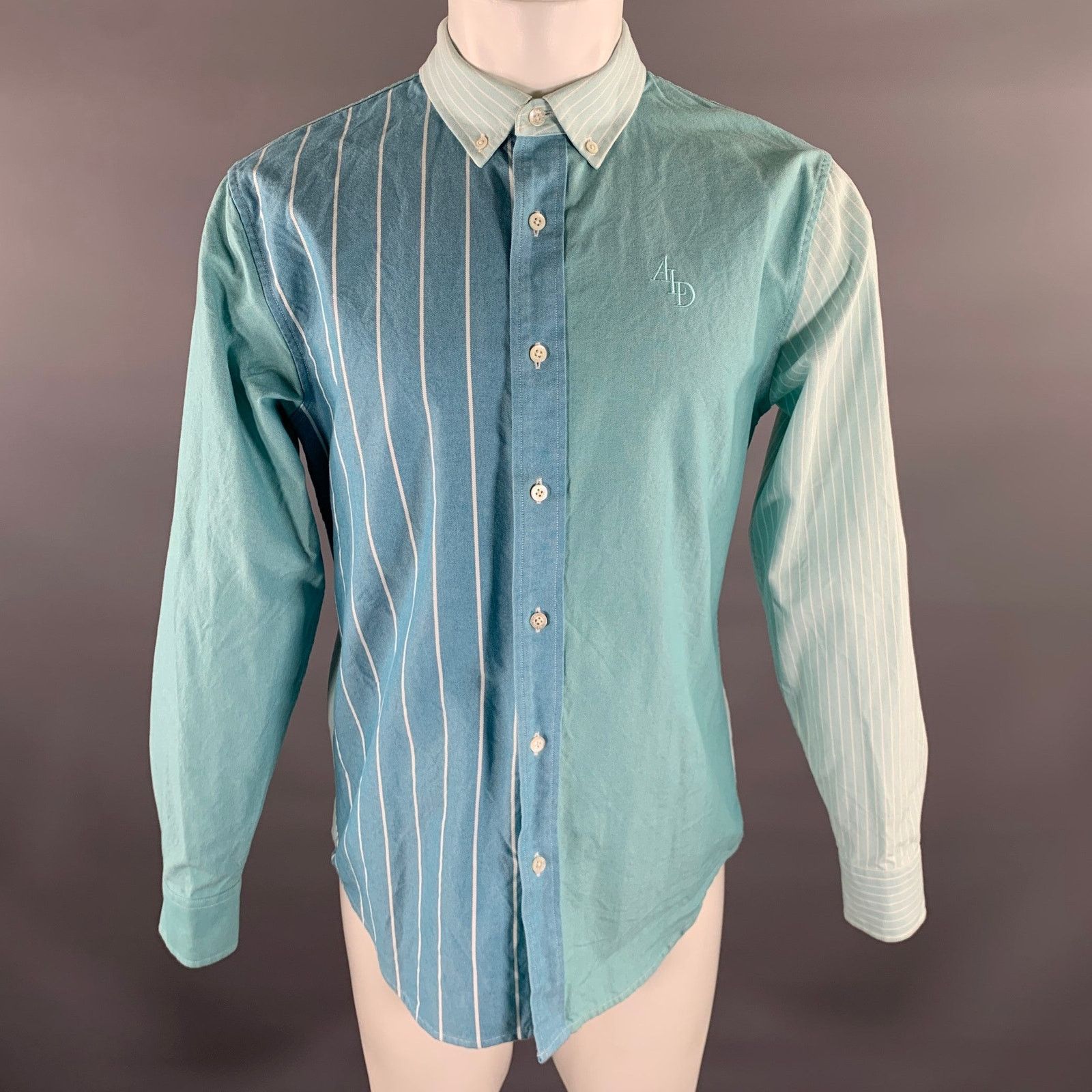 Aime Leon Dore M Green Turquoise Mixed Patterns Long Sleeve Shirt Size US M / EU 48-50 / 2 - 1 Thumbnail