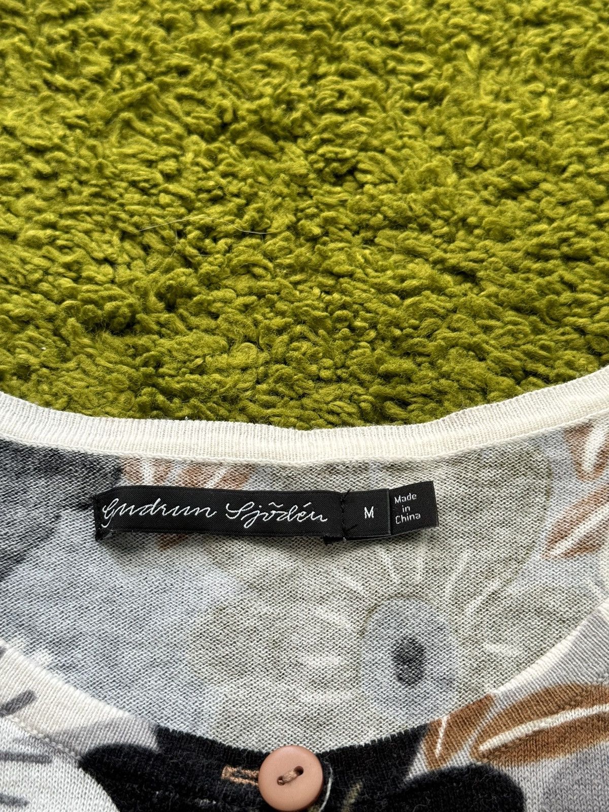 Designer Gudrun Sjoden avant garde floral pattern cardigan sweater Size M / US 6-8 / IT 42-44 - 3 Thumbnail