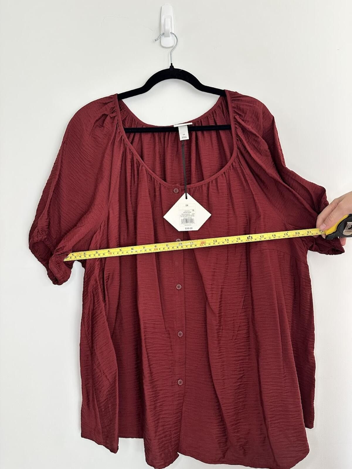 Other Ava & Viv Maroon Blouse - Sz. 2X Size XXL / US 16-18 / IT 52-54 - 5 Thumbnail