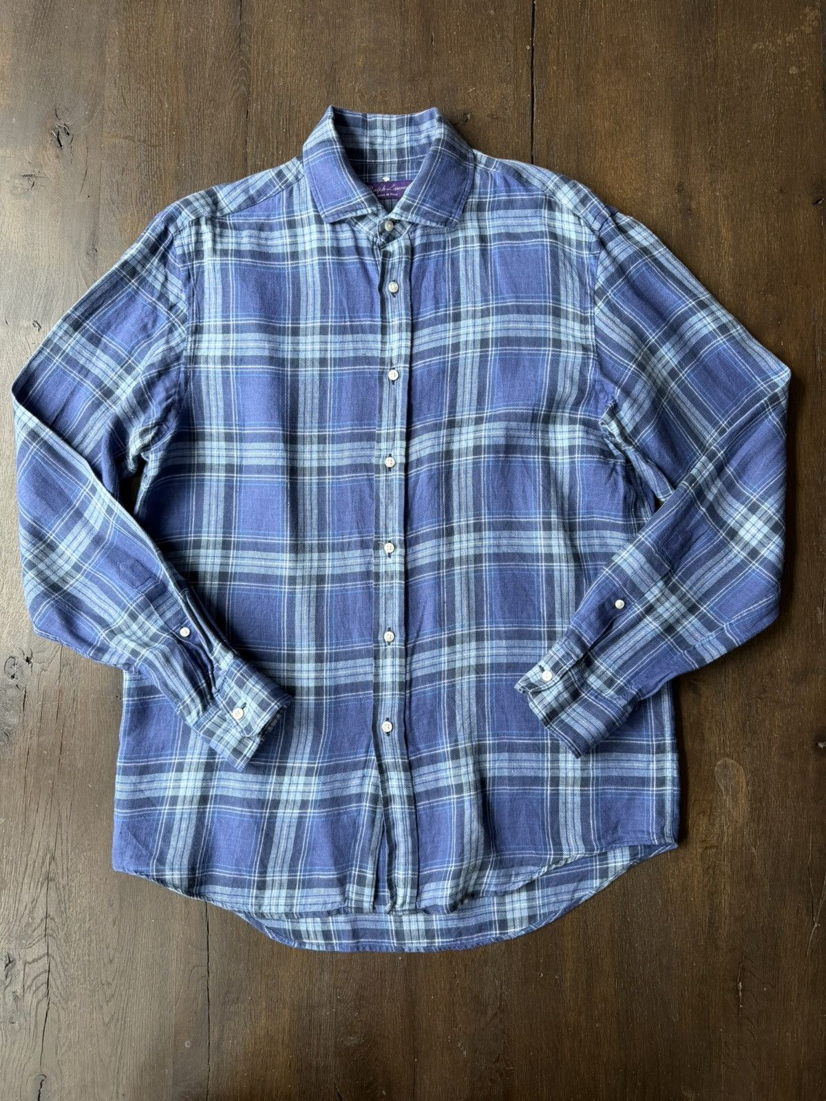 Ralph Lauren Purple Label Purple Label button down linen flannel size L Size US L / EU 52-54 / 3 - 1 Thumbnail