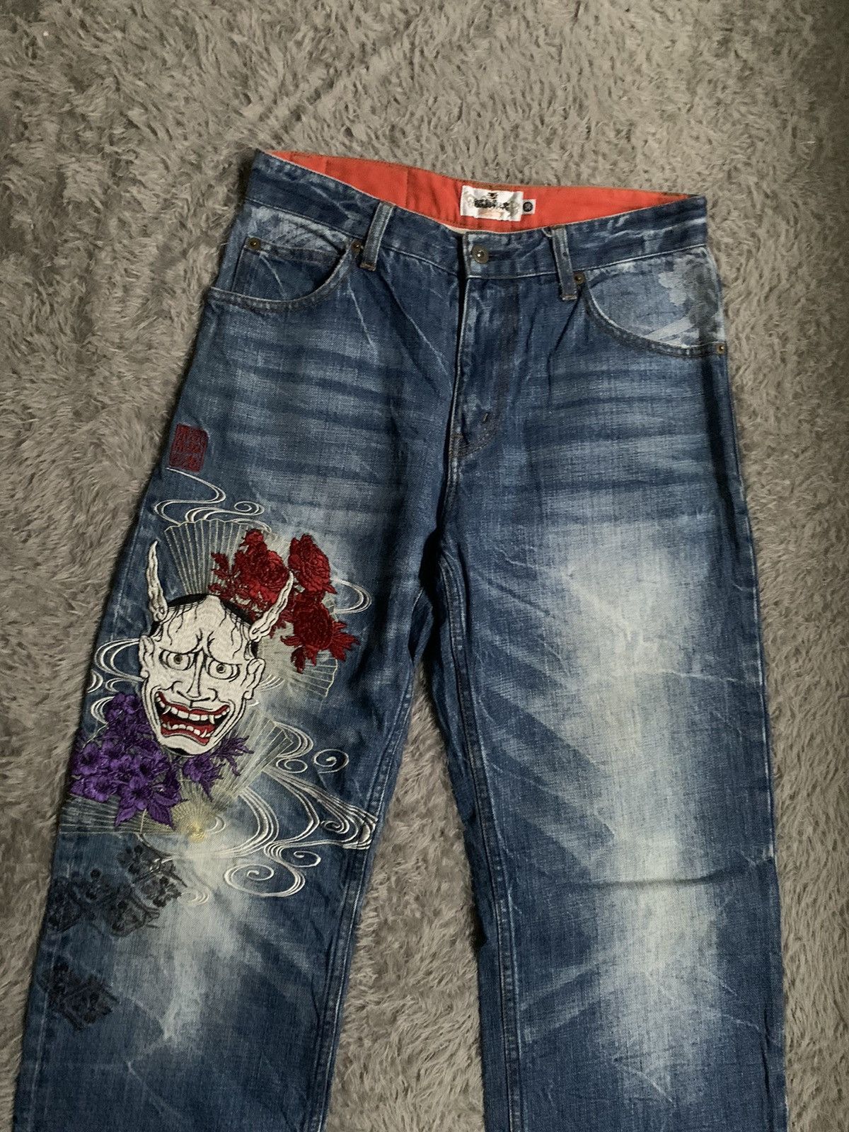 20471120 Vintage Karakuri Tamashii Oni Mask Denim Pant erd grunge Size US 30 / EU 46 - 2 Thumbnail