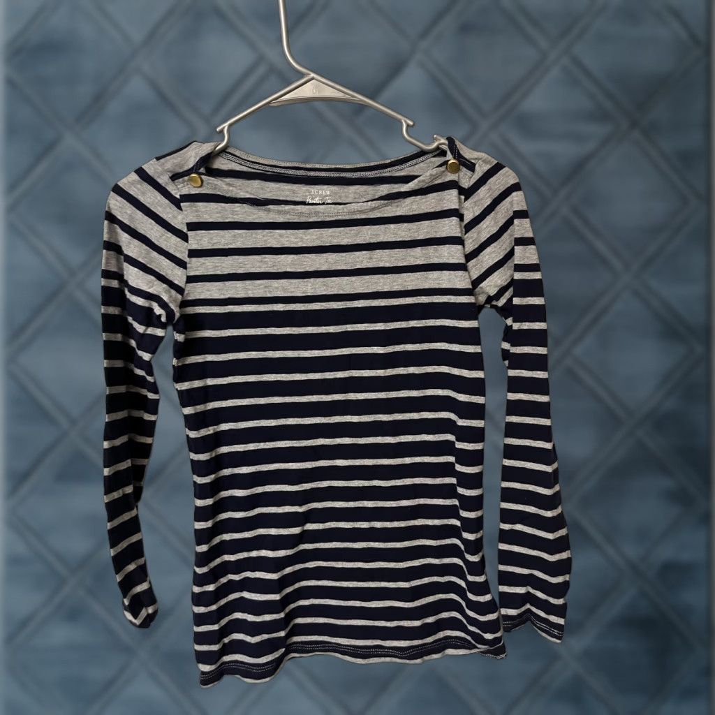 J.Crew J Crew Shirt Women XS Blue Gray Stripe Painters Tee Size XS / US 0-2 / IT 36-38 - 1 Thumbnail