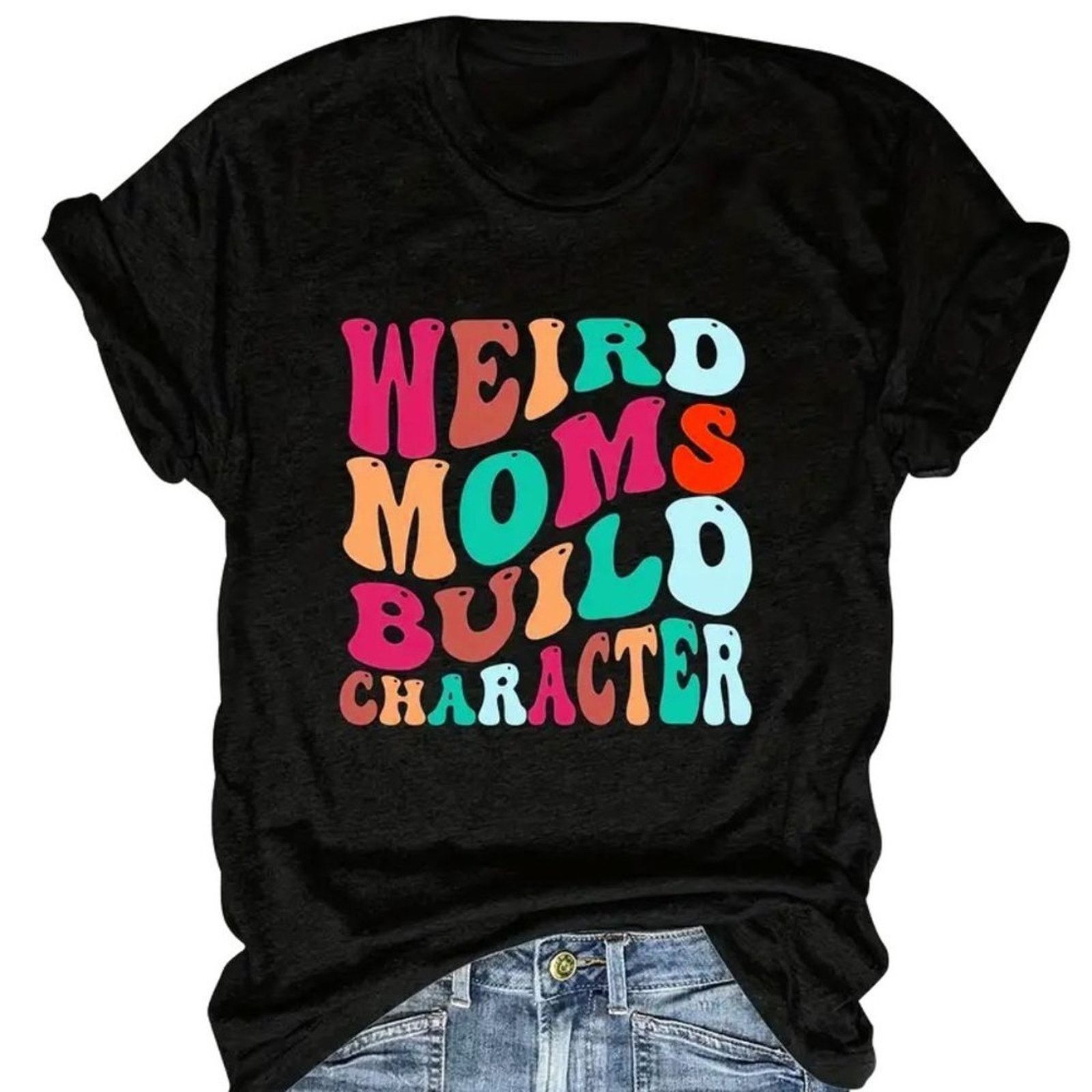 Other Weird Moms Build Character T-Shirt Black 12 Size XL / US 12-14 / IT 48-50 - 2 Thumbnail
