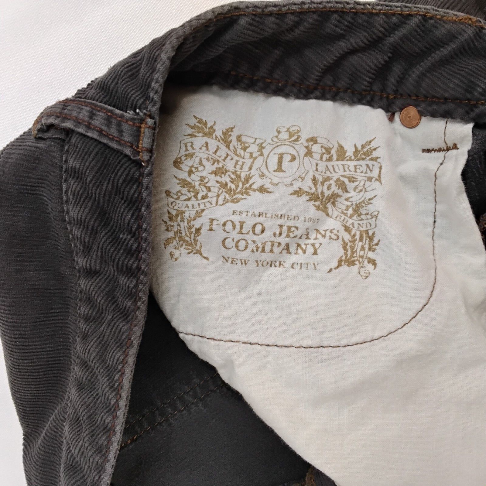 Polo Ralph Lauren Polo Jeans Ralph Lauren Corduroy Pant Women's 33x30 Gray Size 32" / US 10 / IT 46 - 8 Thumbnail