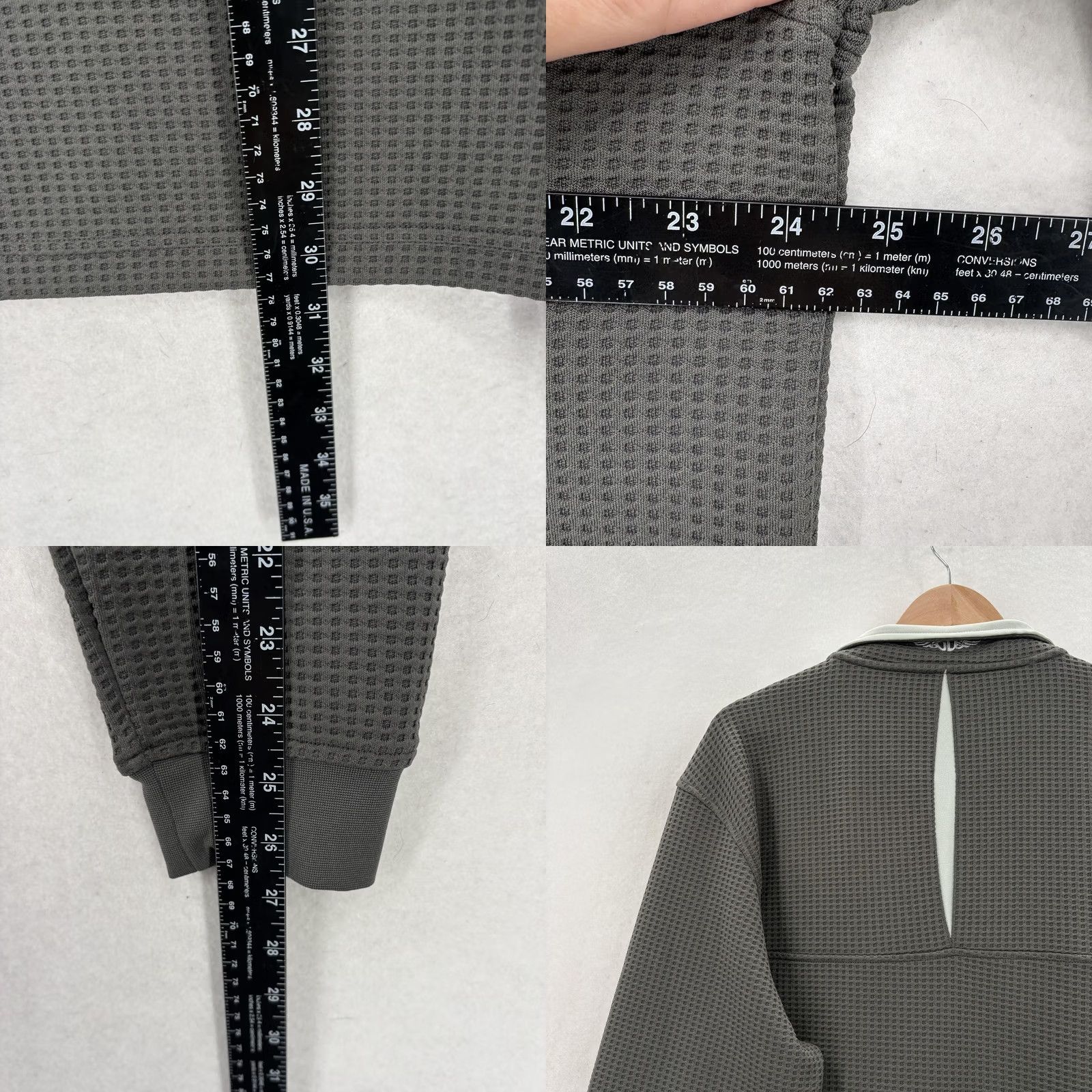 Vintage Straight Down Golf Pullover Mens XL Gray Waffle Knit Quarter Zip Mock Neck Top Size US XL / EU 56 / 4 - 8 Thumbnail