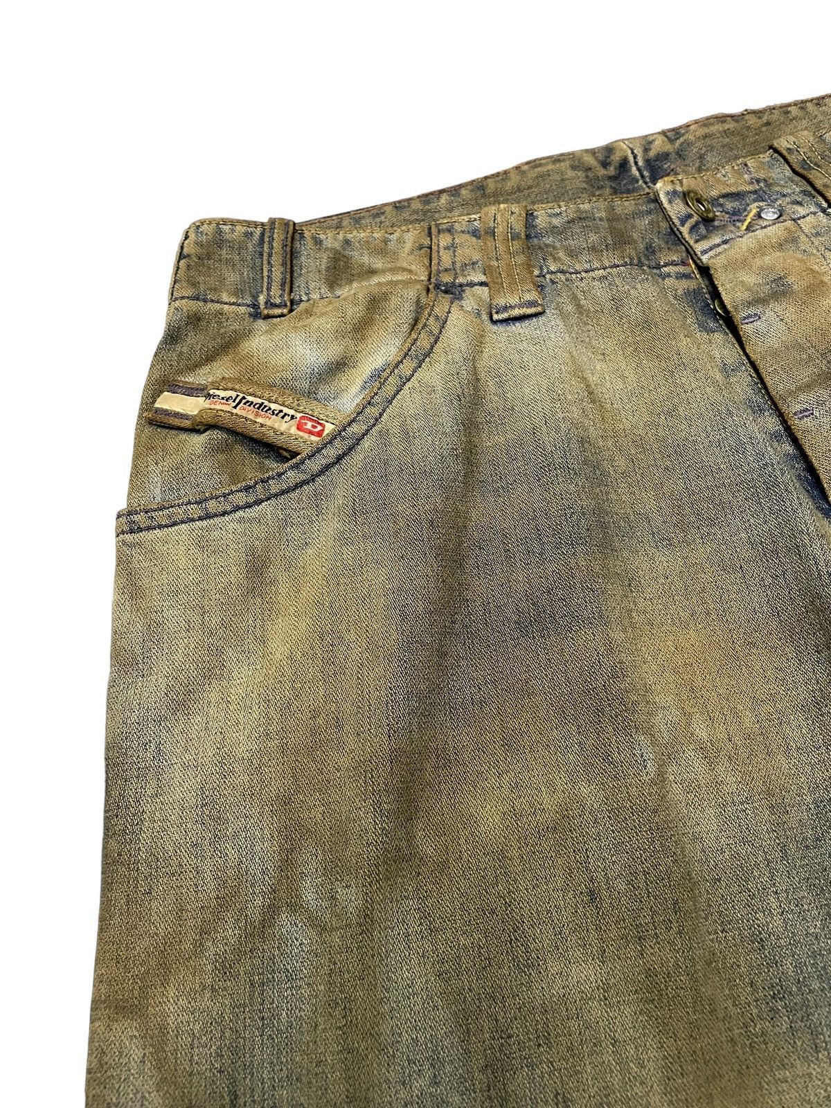 Diesel × Hysteric Glamour Vintage Diesel TrompeL’oeil Loose Baggy Mud Wash Jeans Size US 33 - 13 Thumbnail