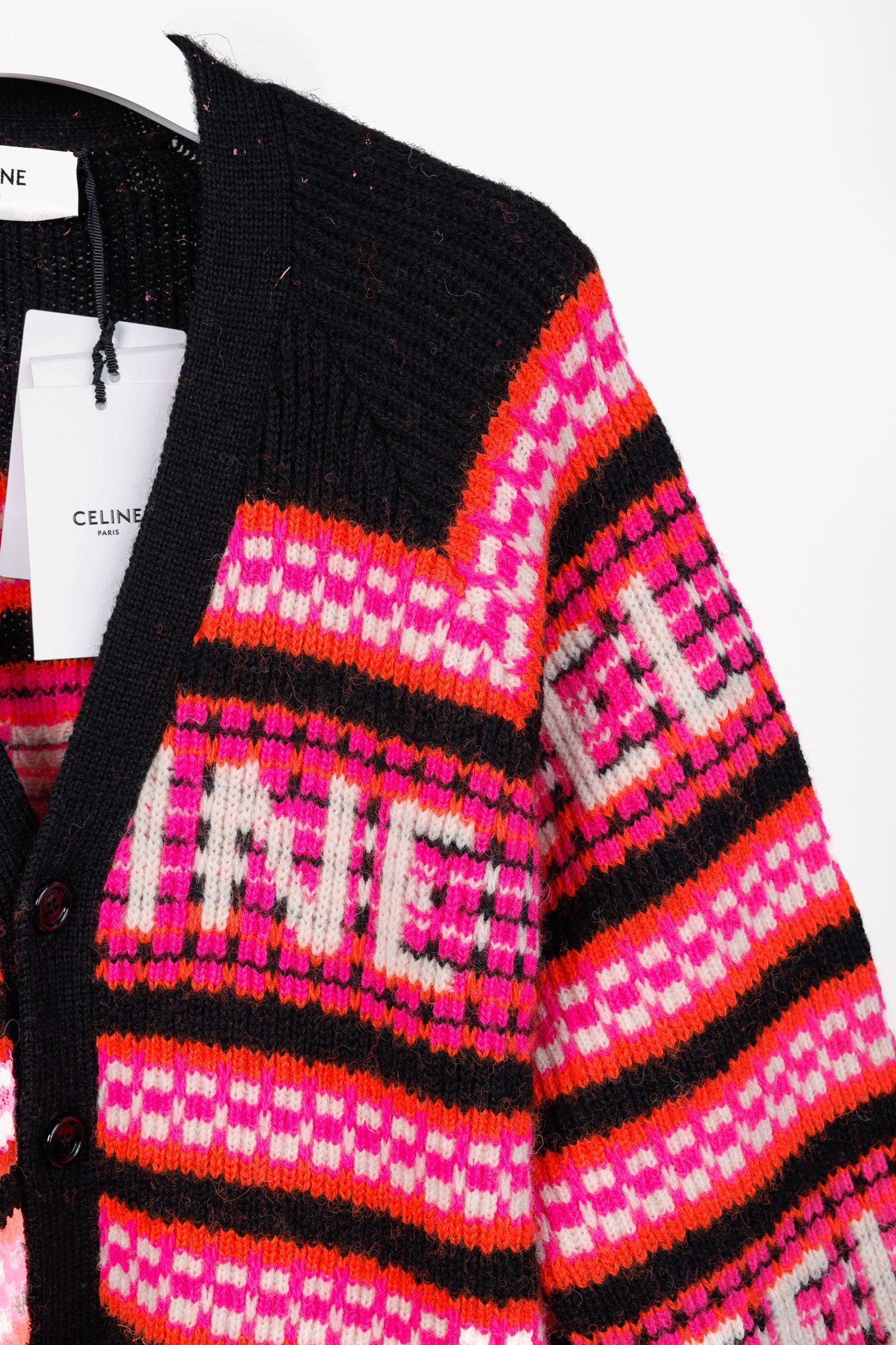 Celine Celine Pink Striped Jacquard-Knit Wool Ski Cardigan Size US S / EU 44-46 / 1 - 5 Thumbnail