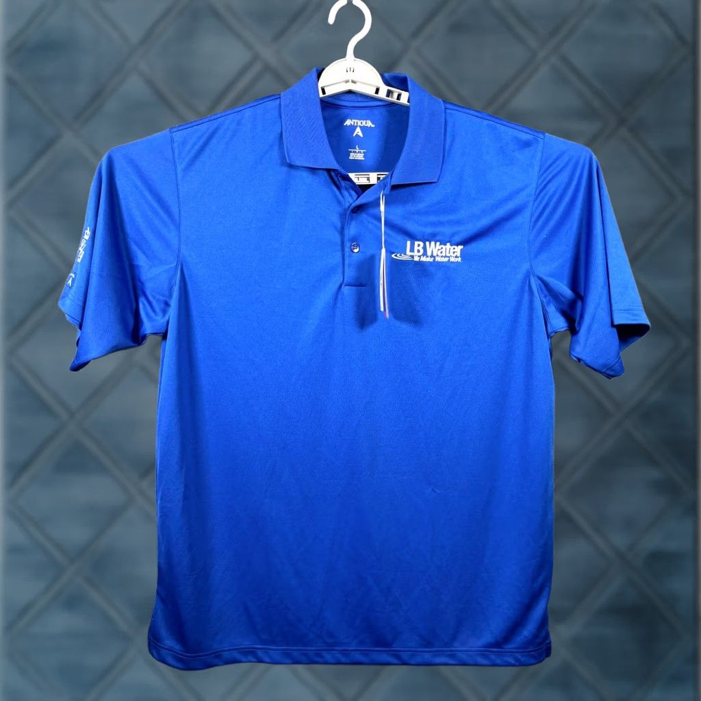 Vintage Antigua Polo Shirt Men's L Blue Polyester LB Water Embroidered Outdoor Collared Size US L / EU 52-54 / 3 - 1 Thumbnail
