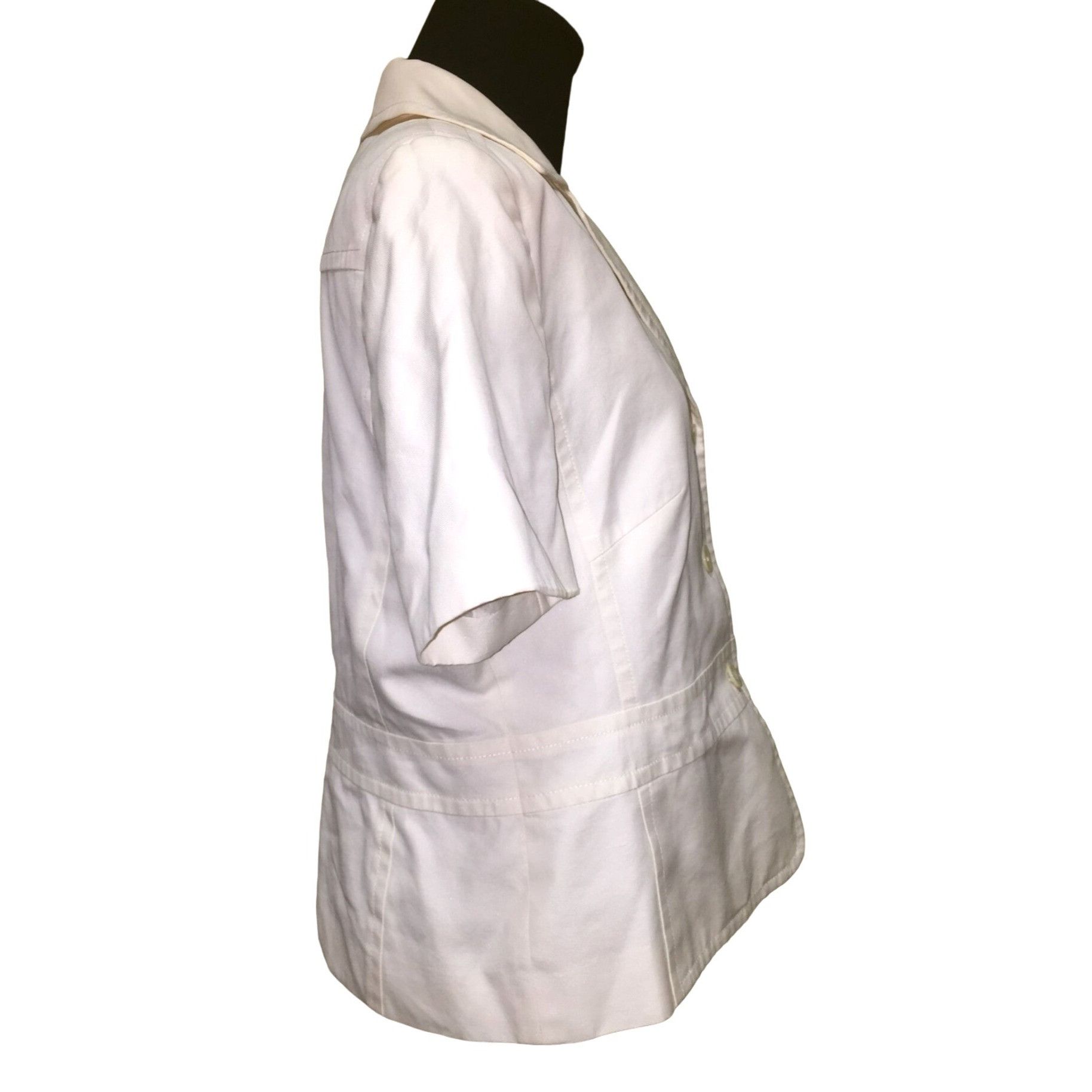 Louis Feraud Louis Feraud Women's White Buttoned & Collared Shirt Size 10 Size L / US 10 / IT 46 - 4 Thumbnail