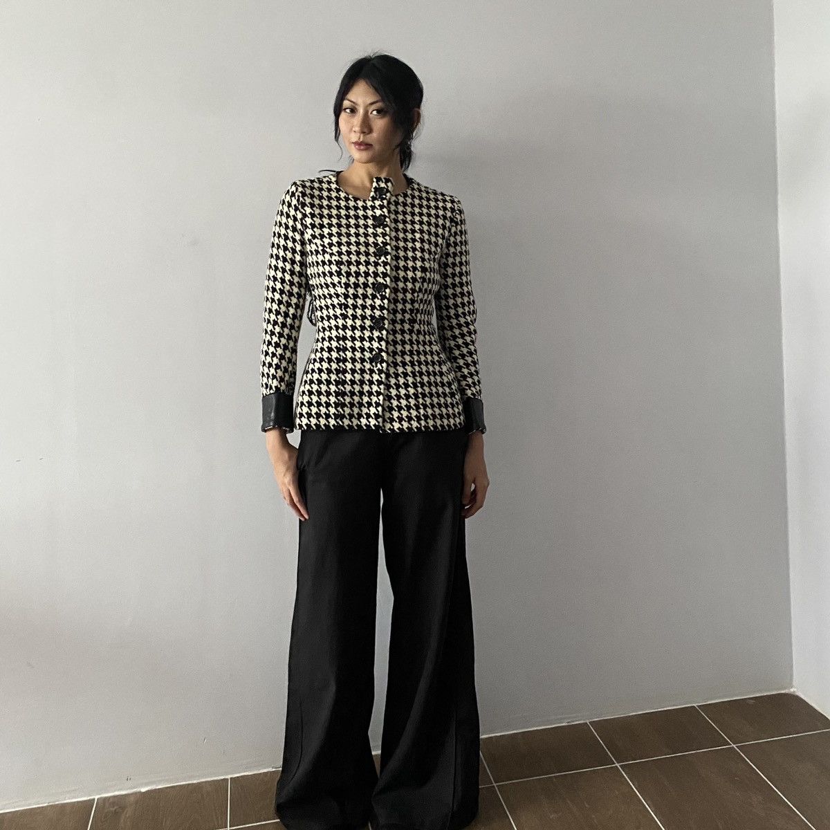 Yohji Yamamoto FW2003 Yohji Yamamoto houndstooth fringe blazer Size S / US 4 / IT 40 - 6 Thumbnail