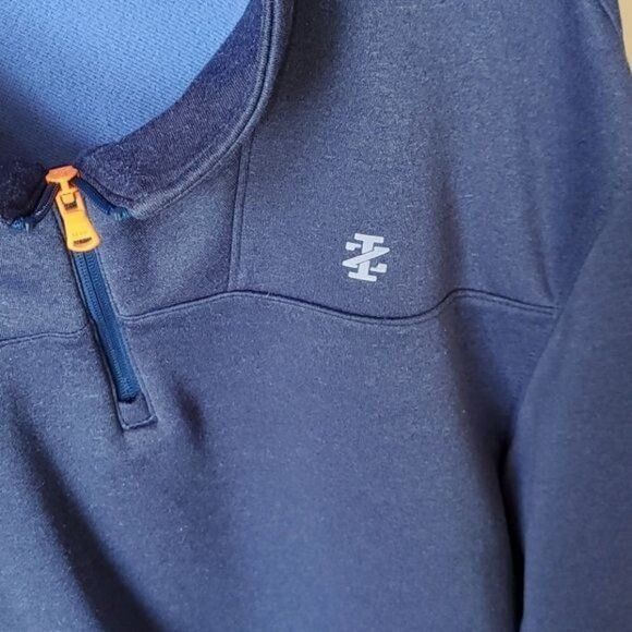 Izod Izod Graphic Logo Blue 1/4 Zip Long Sleeve Mock Neck Sz XL P Size US XL / EU 56 / 4 - 4 Thumbnail
