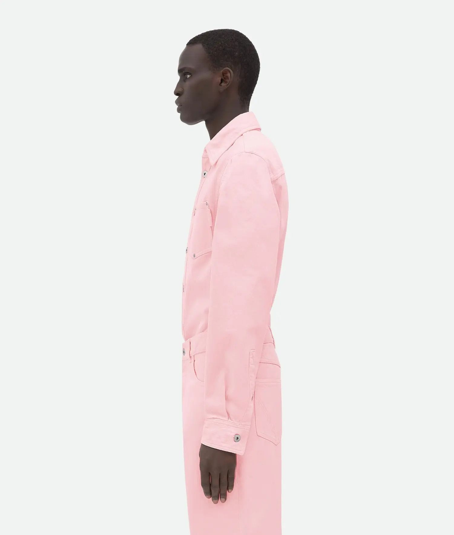 Bottega Veneta o1bcso1str0725 Wash Denim Shirt in Pink Size US L / EU 52-54 / 3 - 3 Thumbnail