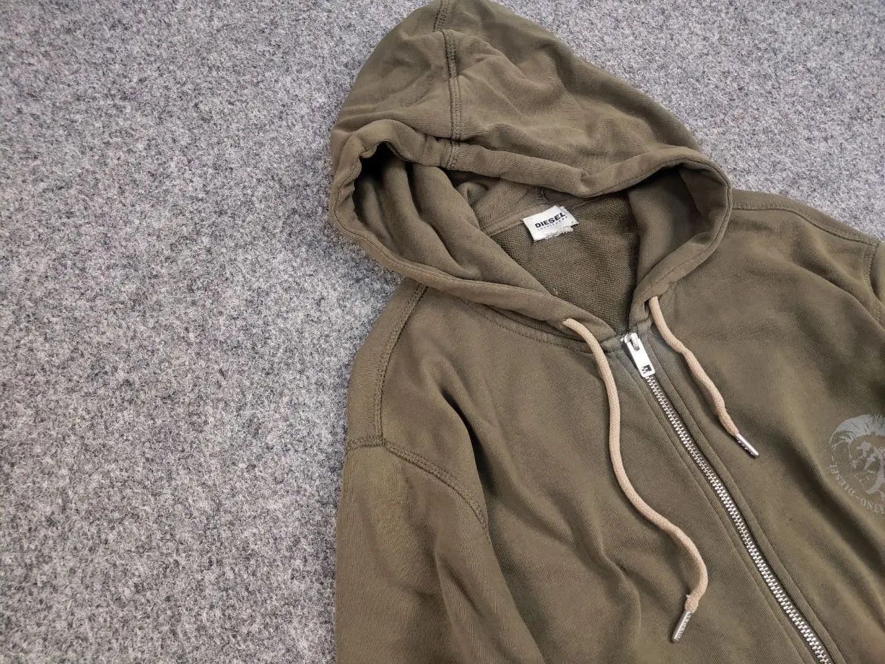 Diesel Vintage Diesel Military Logo Green Zip Hoodie Y2K Style Size US L / EU 52-54 / 3 - 8 Thumbnail