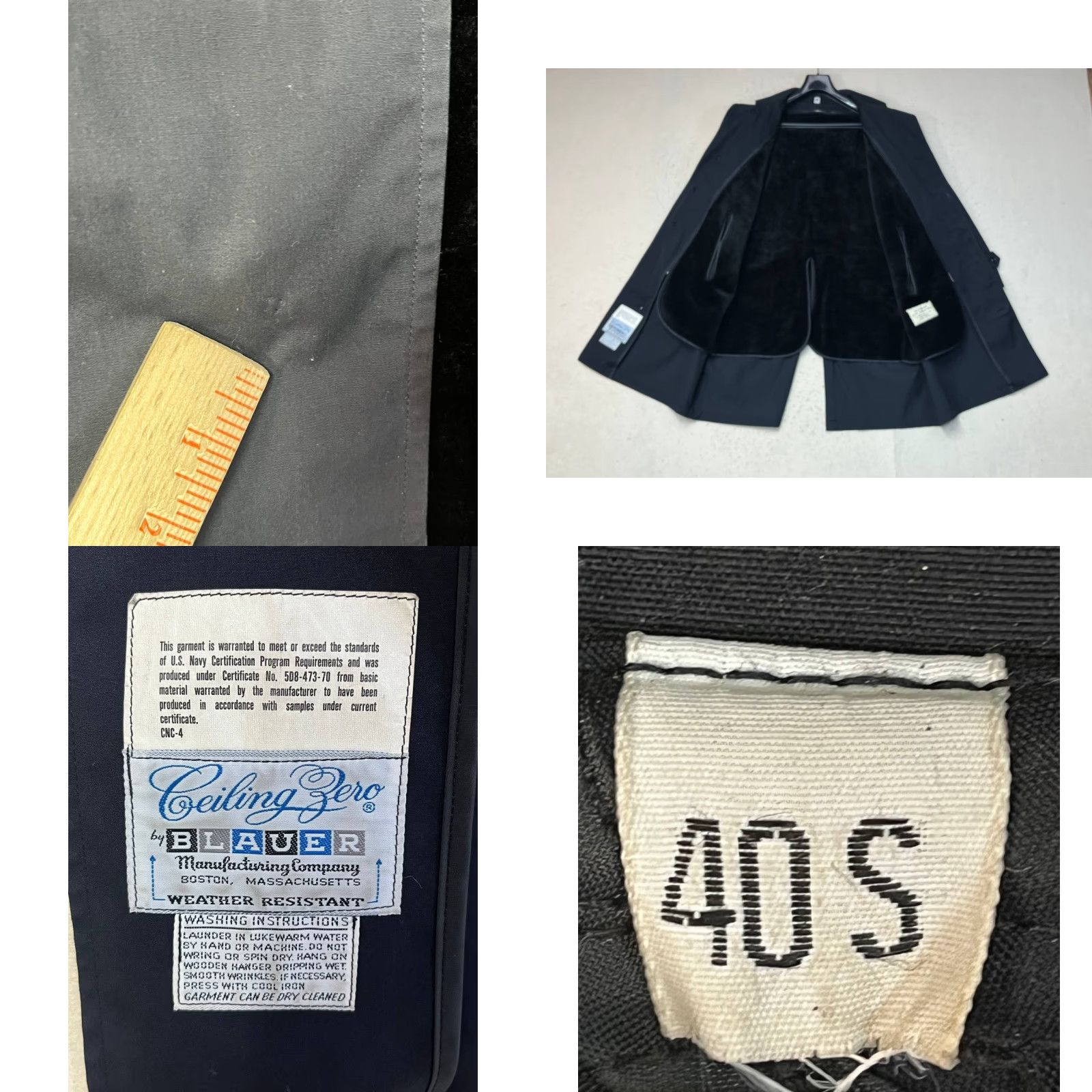 Vintage VTG Blauer COAT Trench Black 40S Lined See Pics Size US XXS / EU 40 - 8 Thumbnail