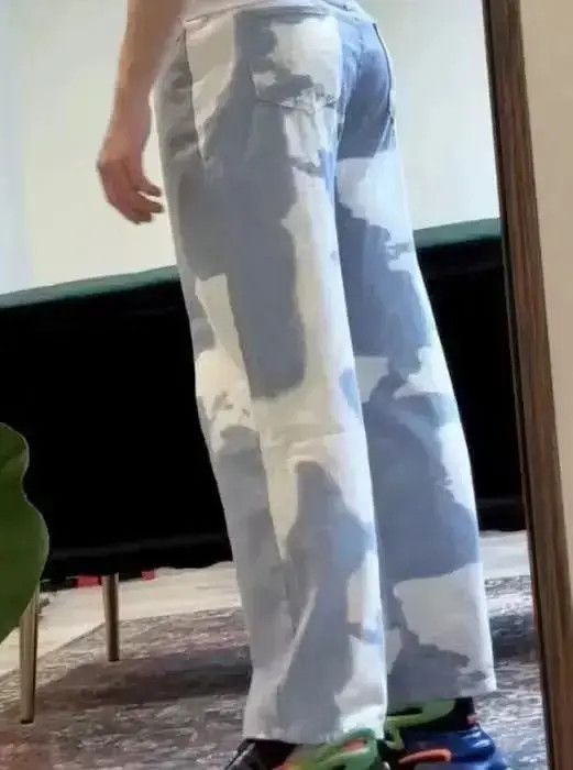 Japanese Brand Blue White Straight Tie-dye Jeans Denim Pants Size US 32 / EU 48 - 5 Thumbnail