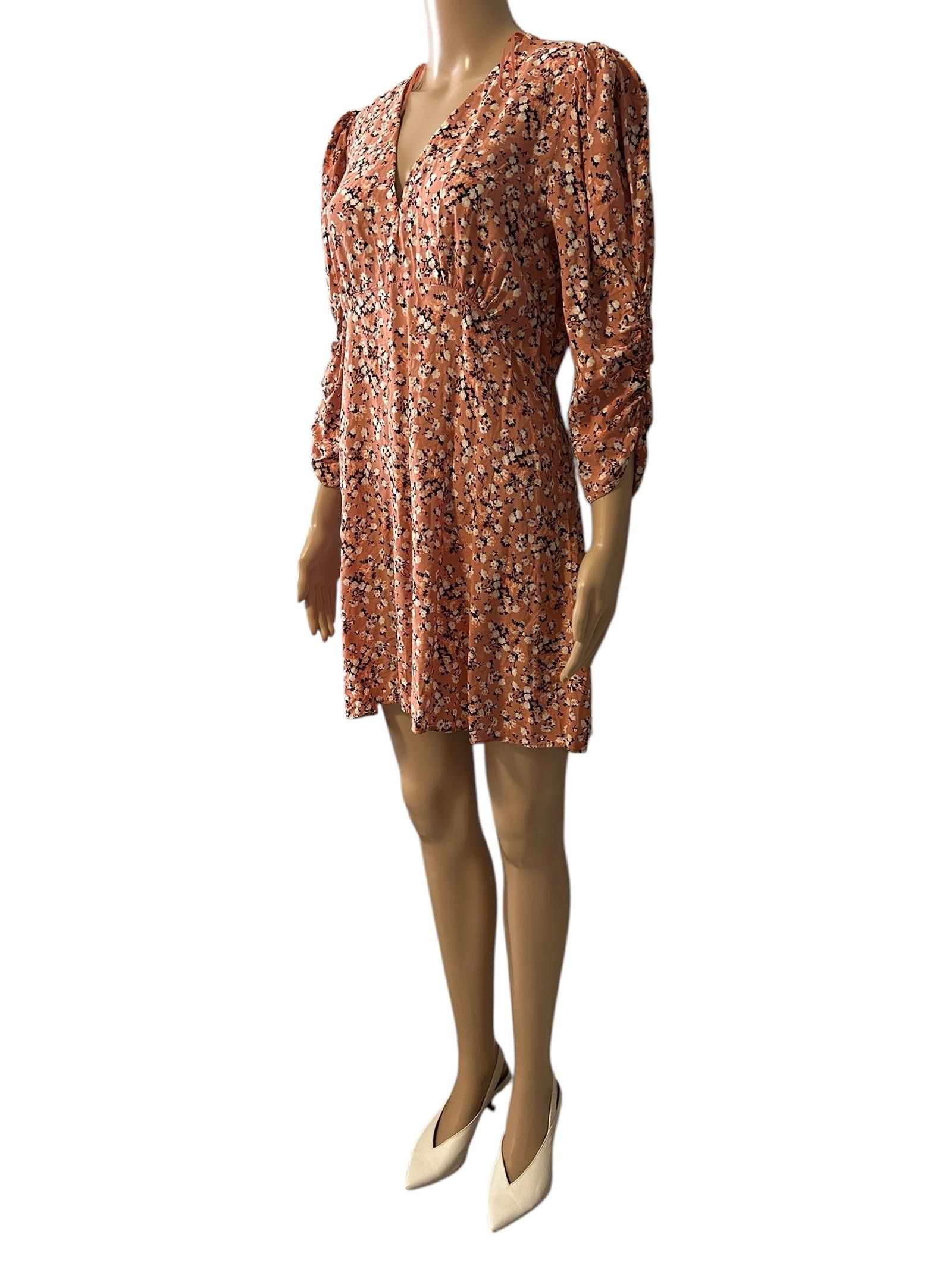 Designer Chic Floral Puff Sleeve Mini Dress Size M / US 6-8 / IT 42-44 - 4 Thumbnail