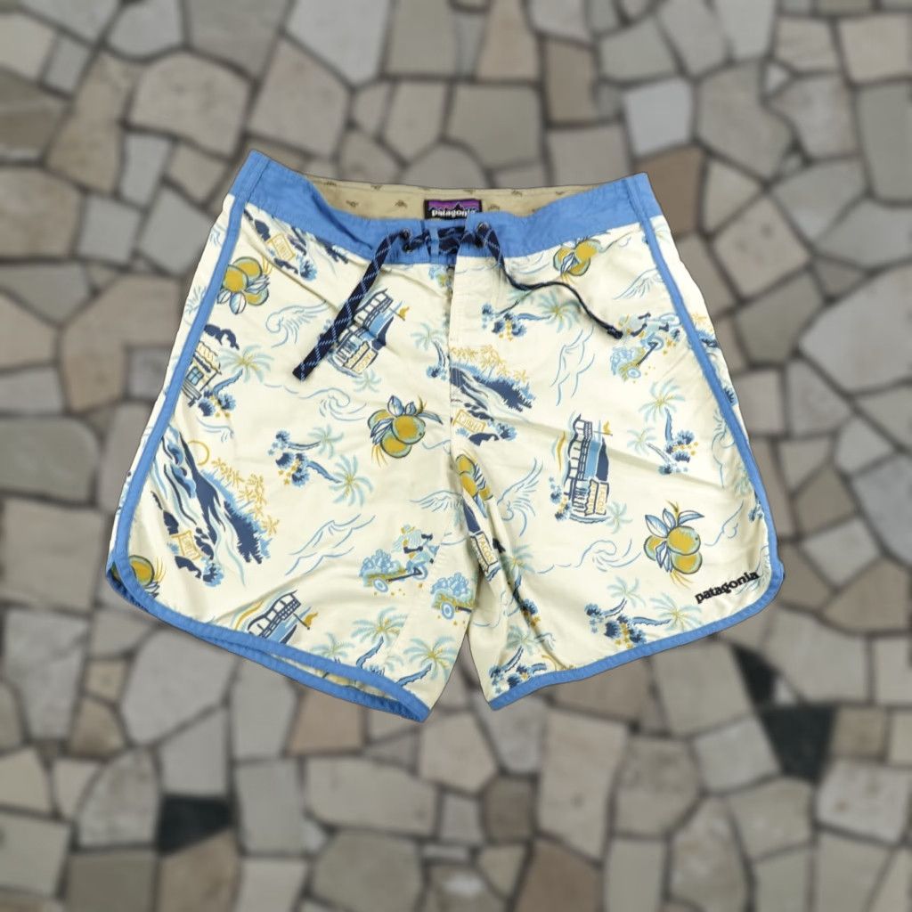 Patagonia Patagonia Board Shorts Mens 30 Beige Scallop Hem Waveferer Swim Trunks Bathing Suit Beach Outdoor Surfing Size US 30 / EU 46 - 1 Thumbnail